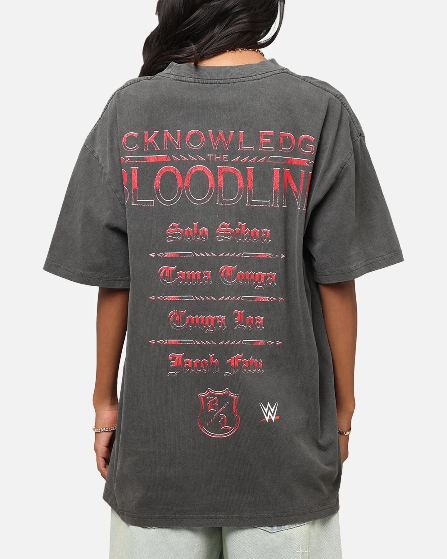 Culture Kings X WWE The Bloodline Heavy T-Shirt Black Wash