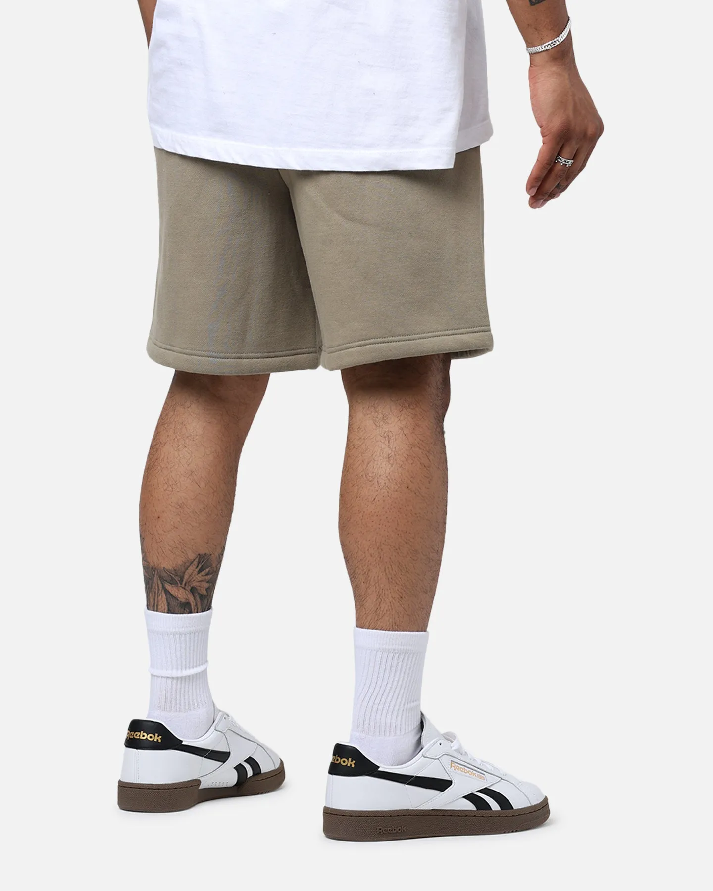 Daniel Patrick Surplus Logo Sweat Shorts Washed Olive