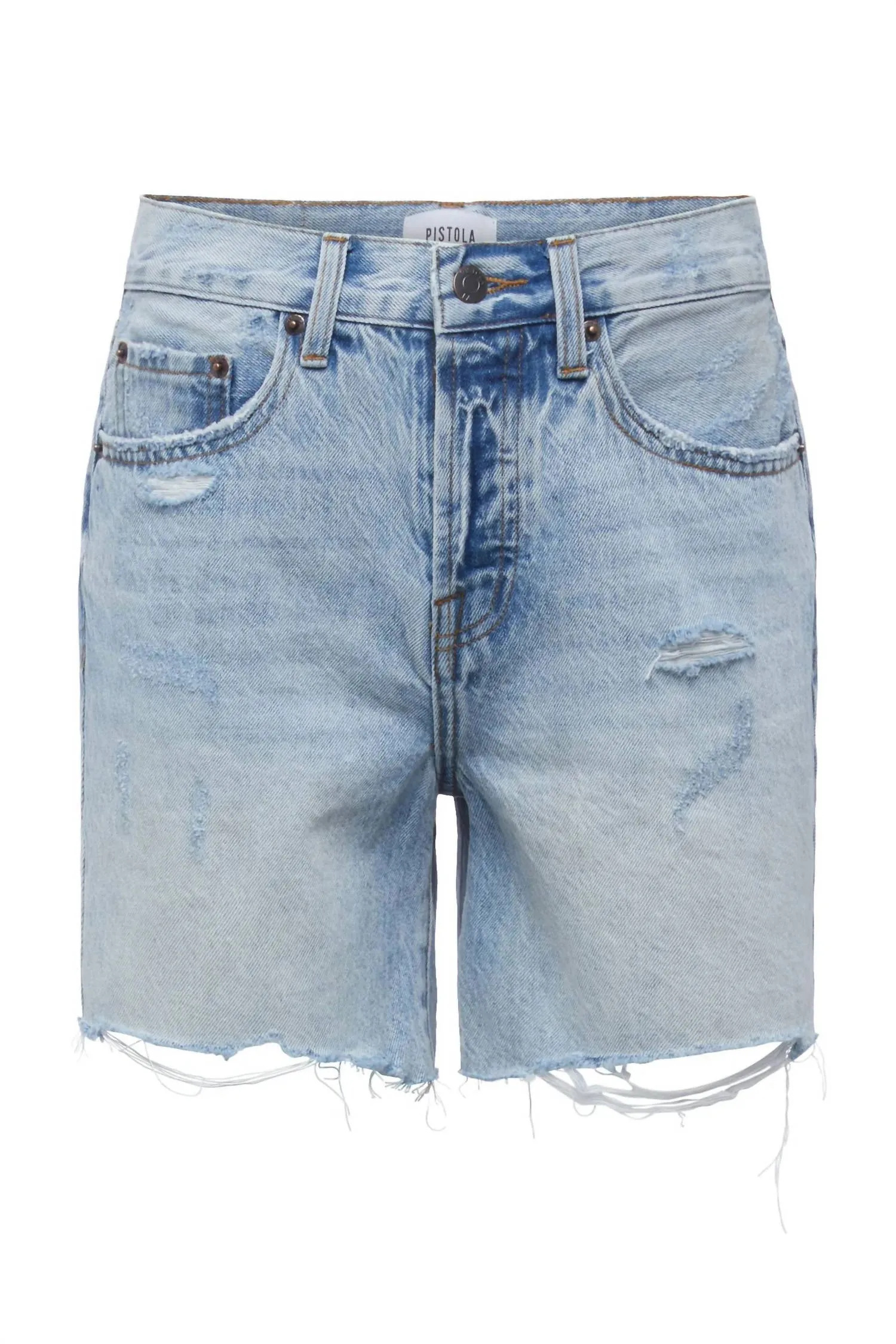 Devin High Rise Mom Cut Off - St Tropez In Blue