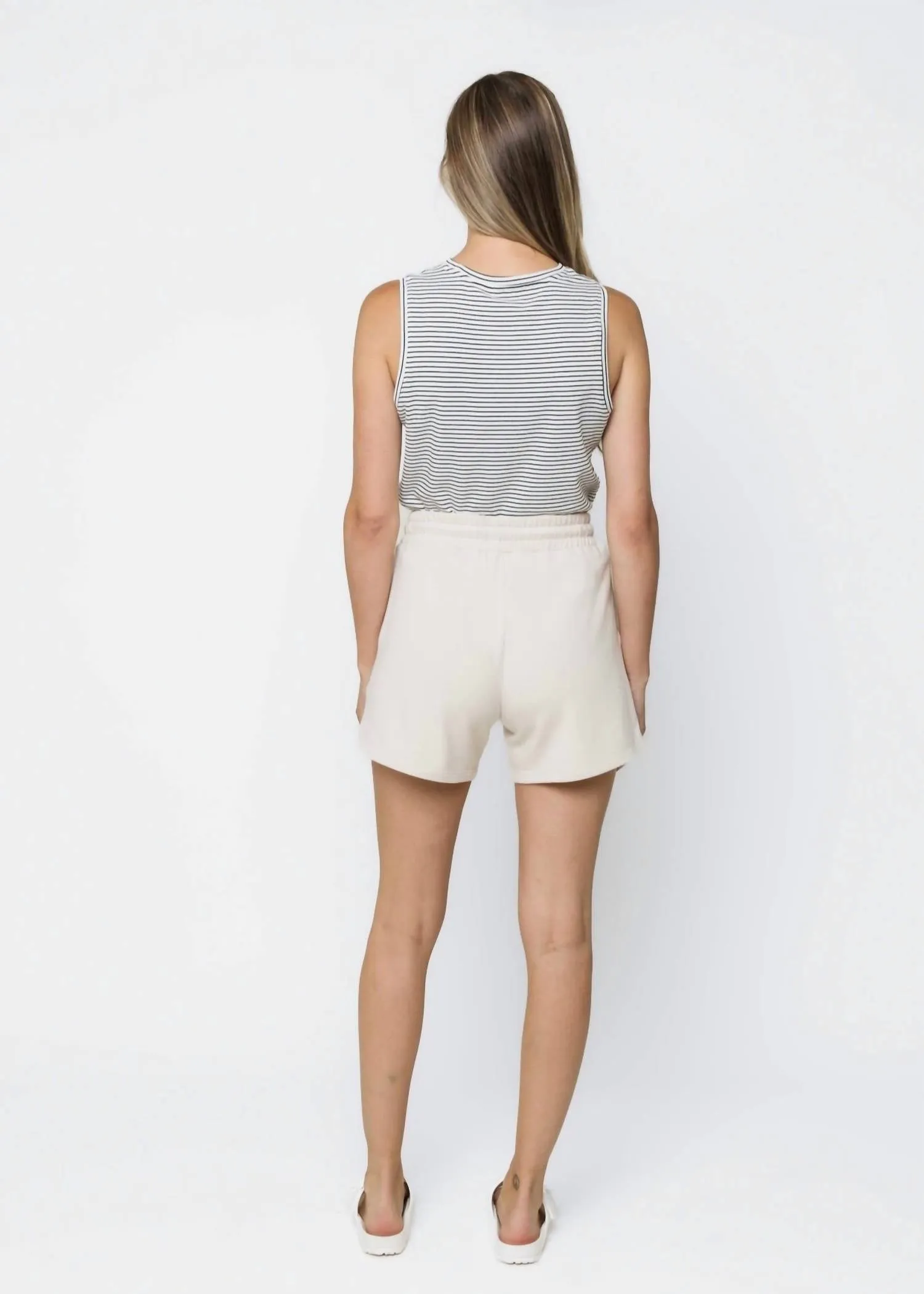 Diane Luxe Fleece Shorts In White