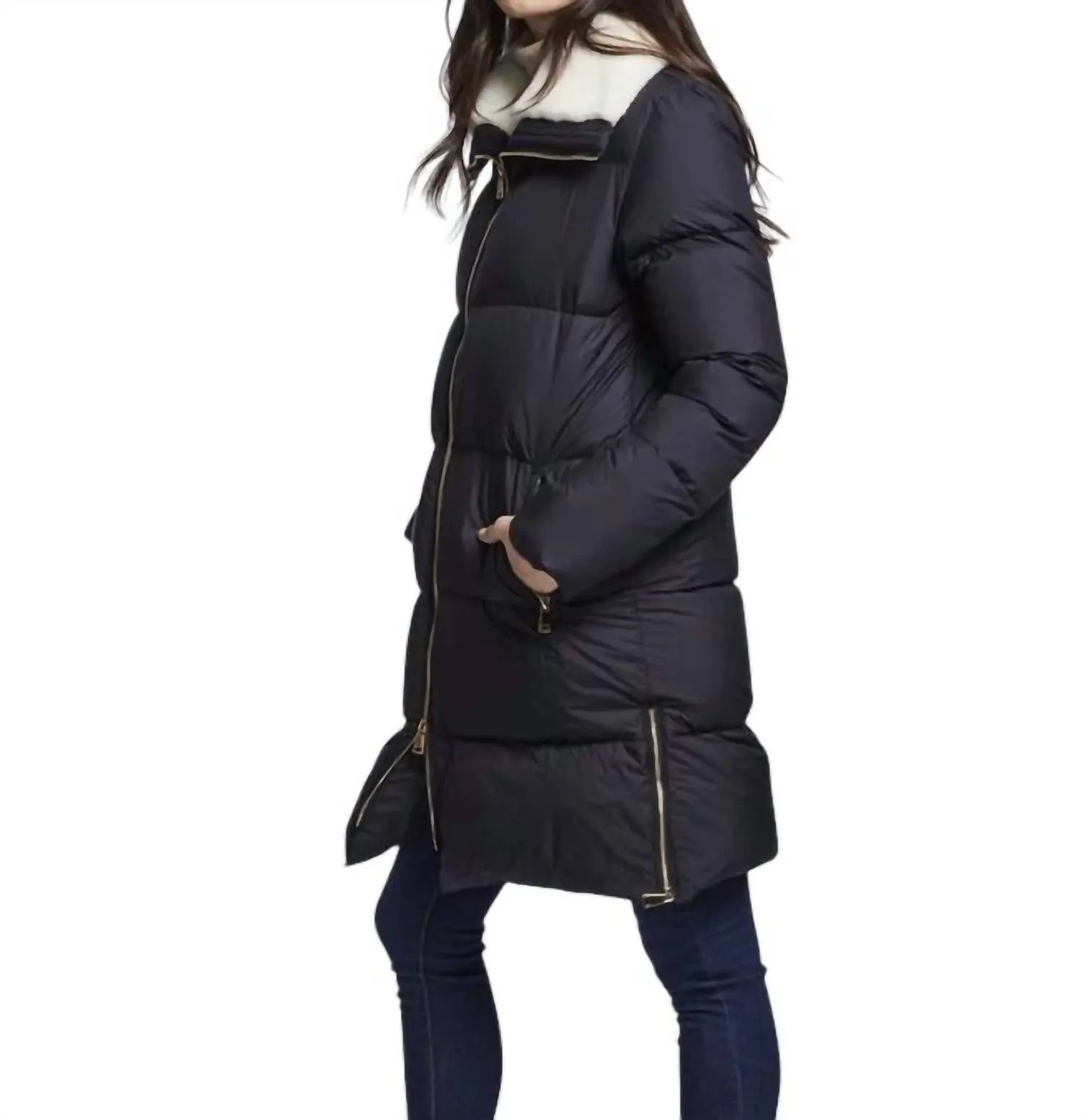 Down Coat In Black