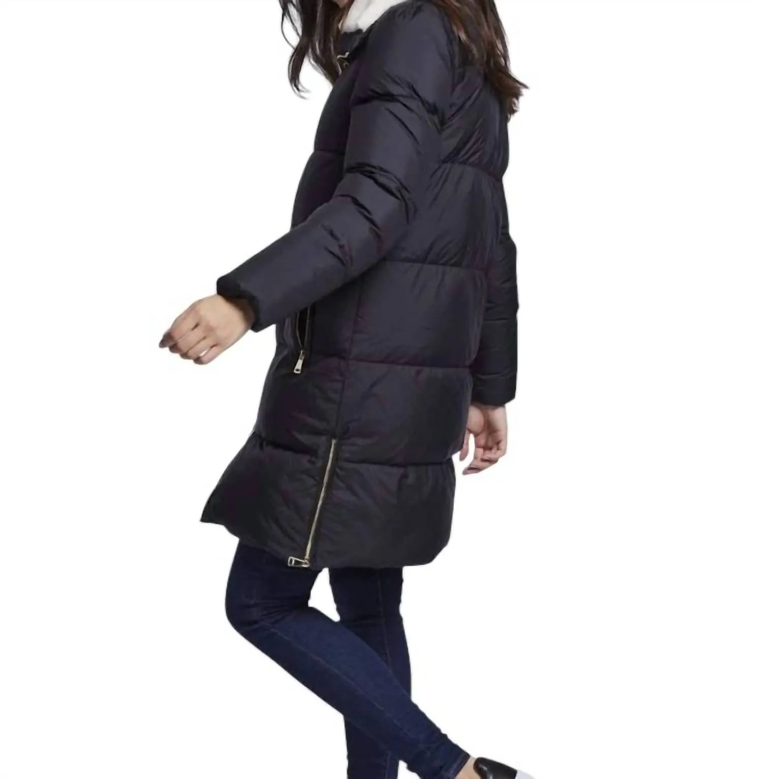 Down Coat In Black