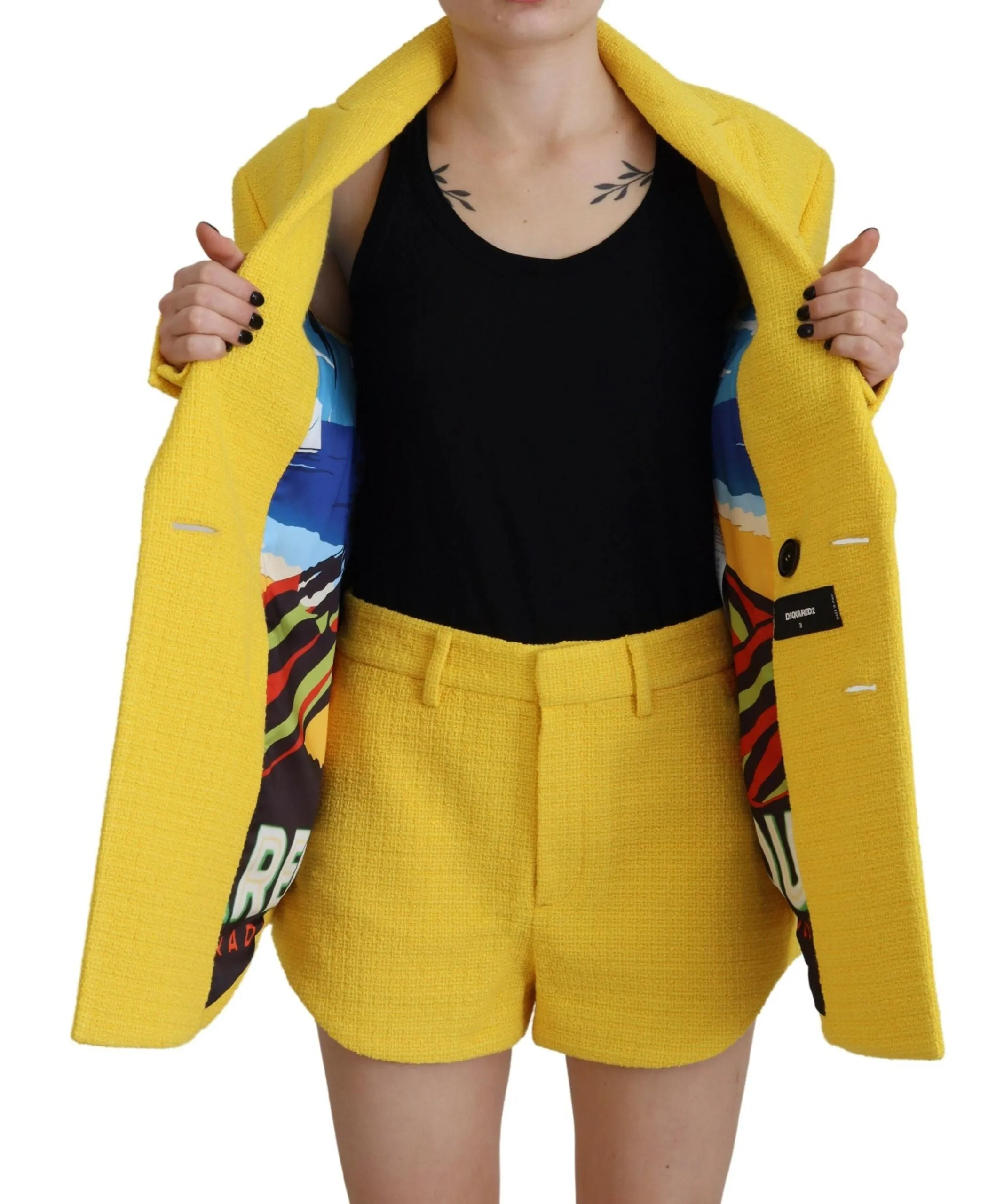 Dsquared Peak Double Breasted Suit Blazer Short Women's Set (Pre-Owned)