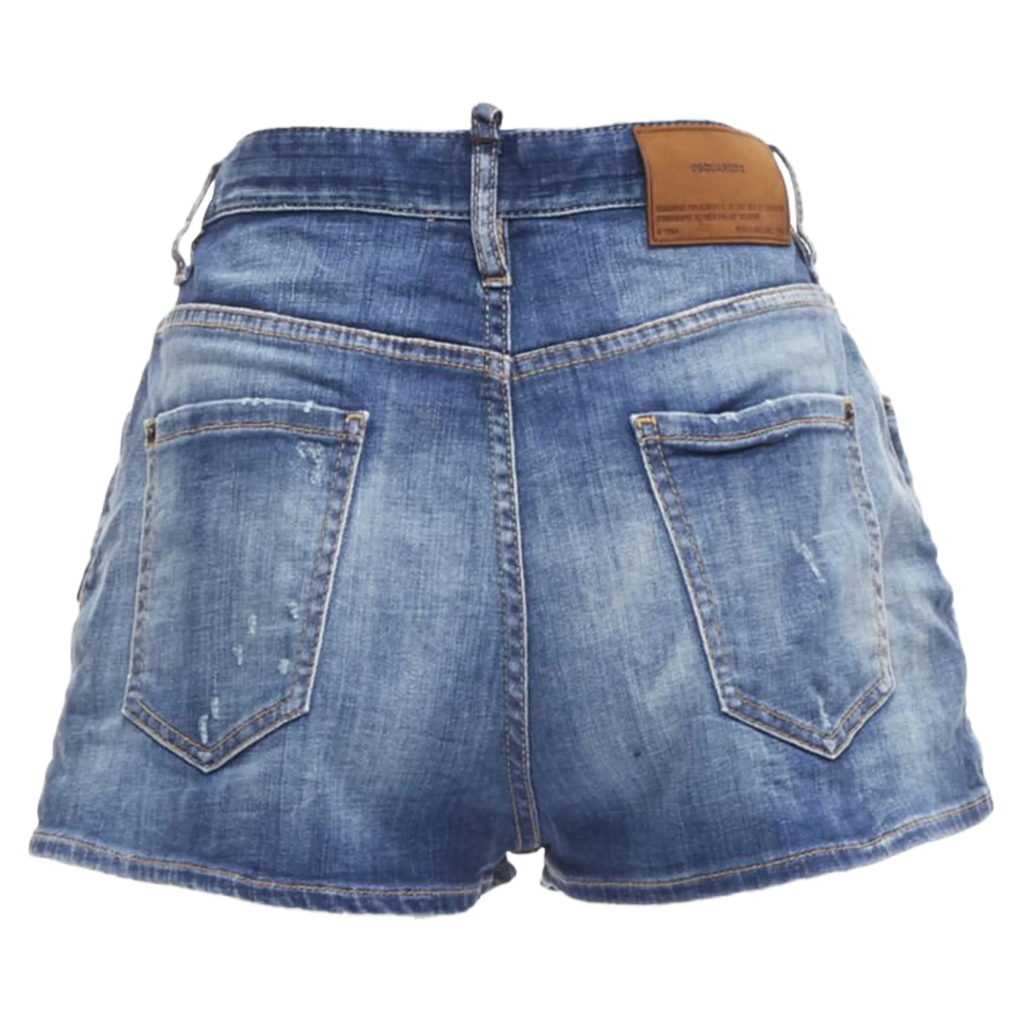 Dsquared2 logo tag drawstring paperbag bloomer denim shorts hot