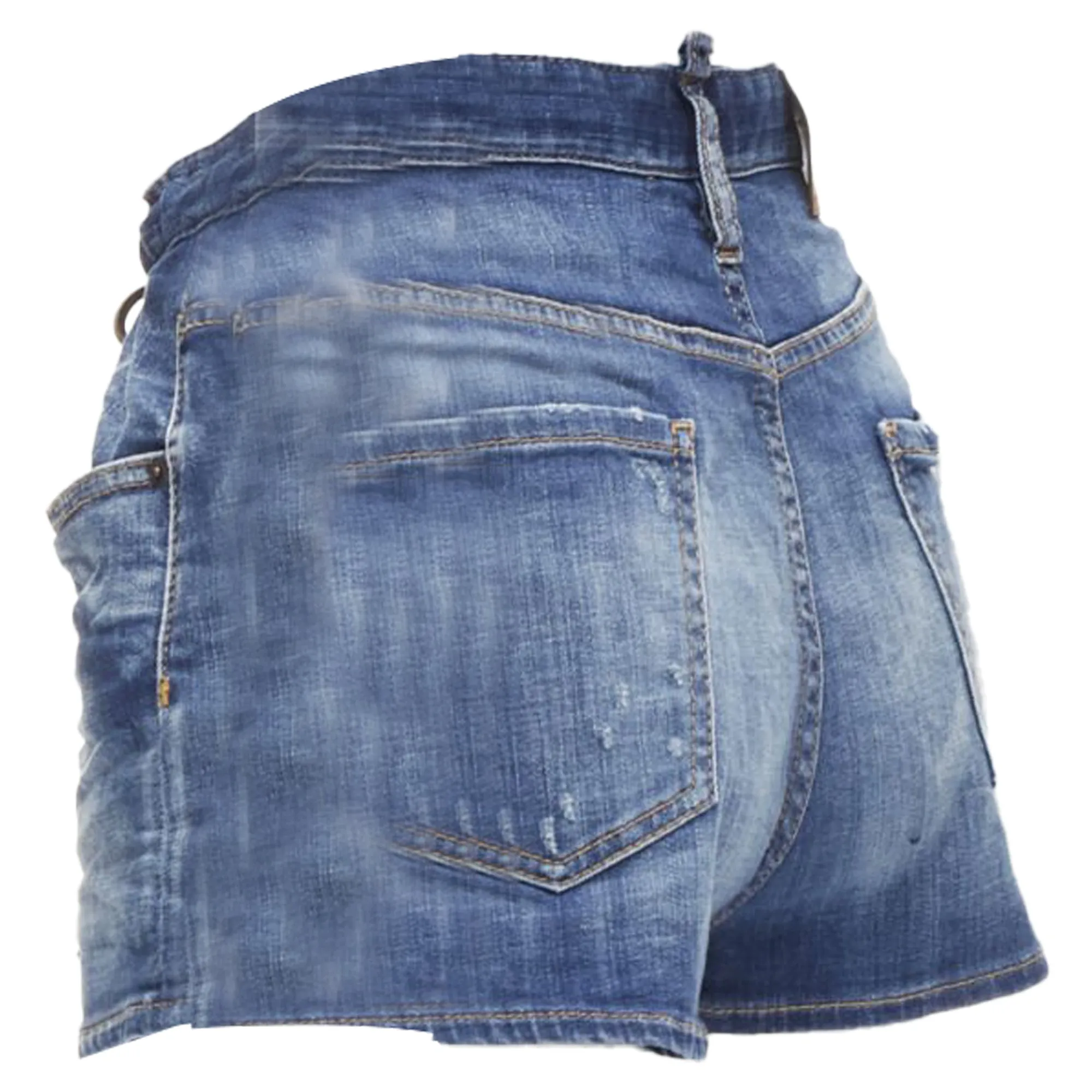 Dsquared2 logo tag drawstring paperbag bloomer denim shorts hot