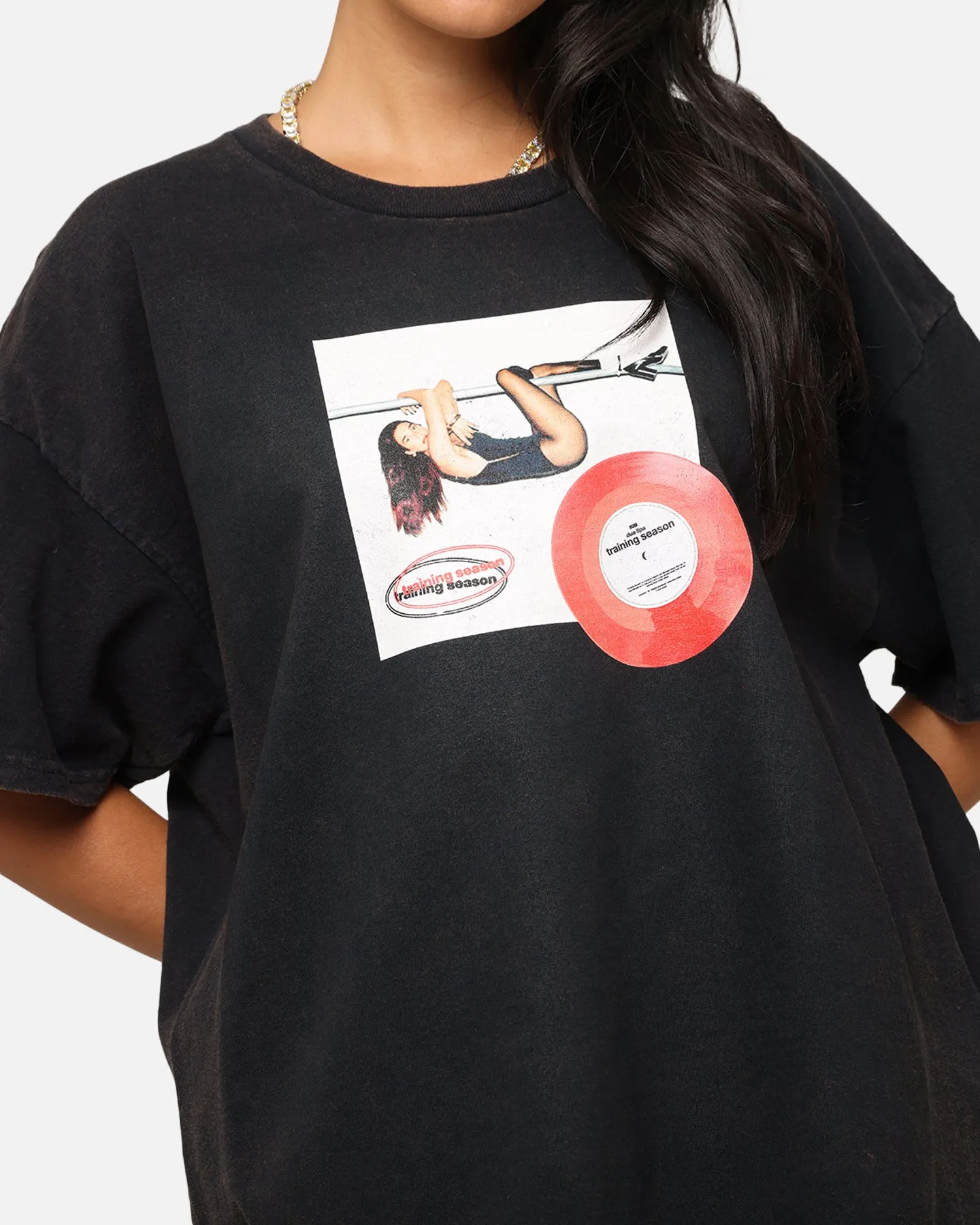 Dua Lipa Training Season T-Shirt Black Vintage