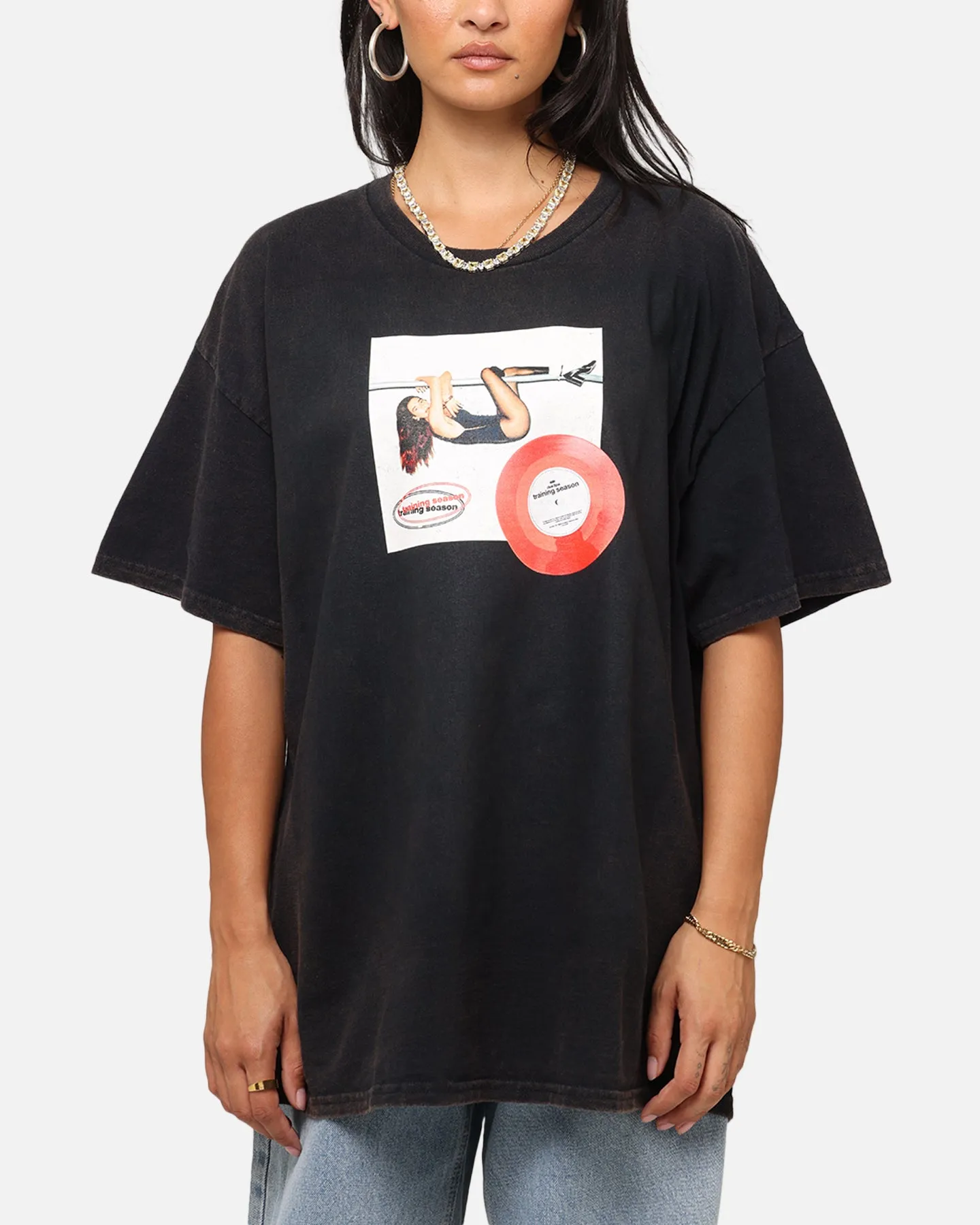 Dua Lipa Training Season T-Shirt Black Vintage