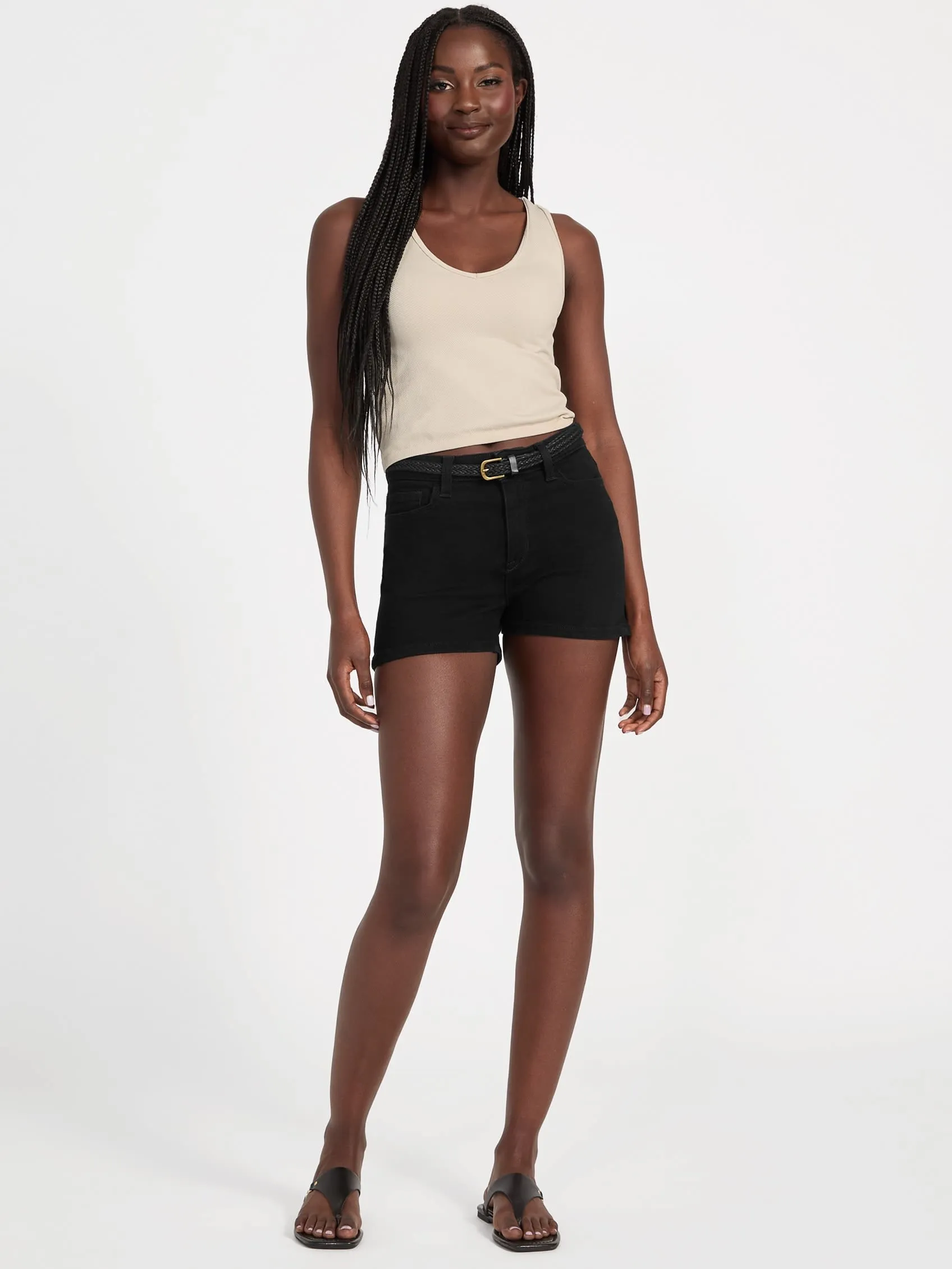 Eco Sally Belted Denim Shorts