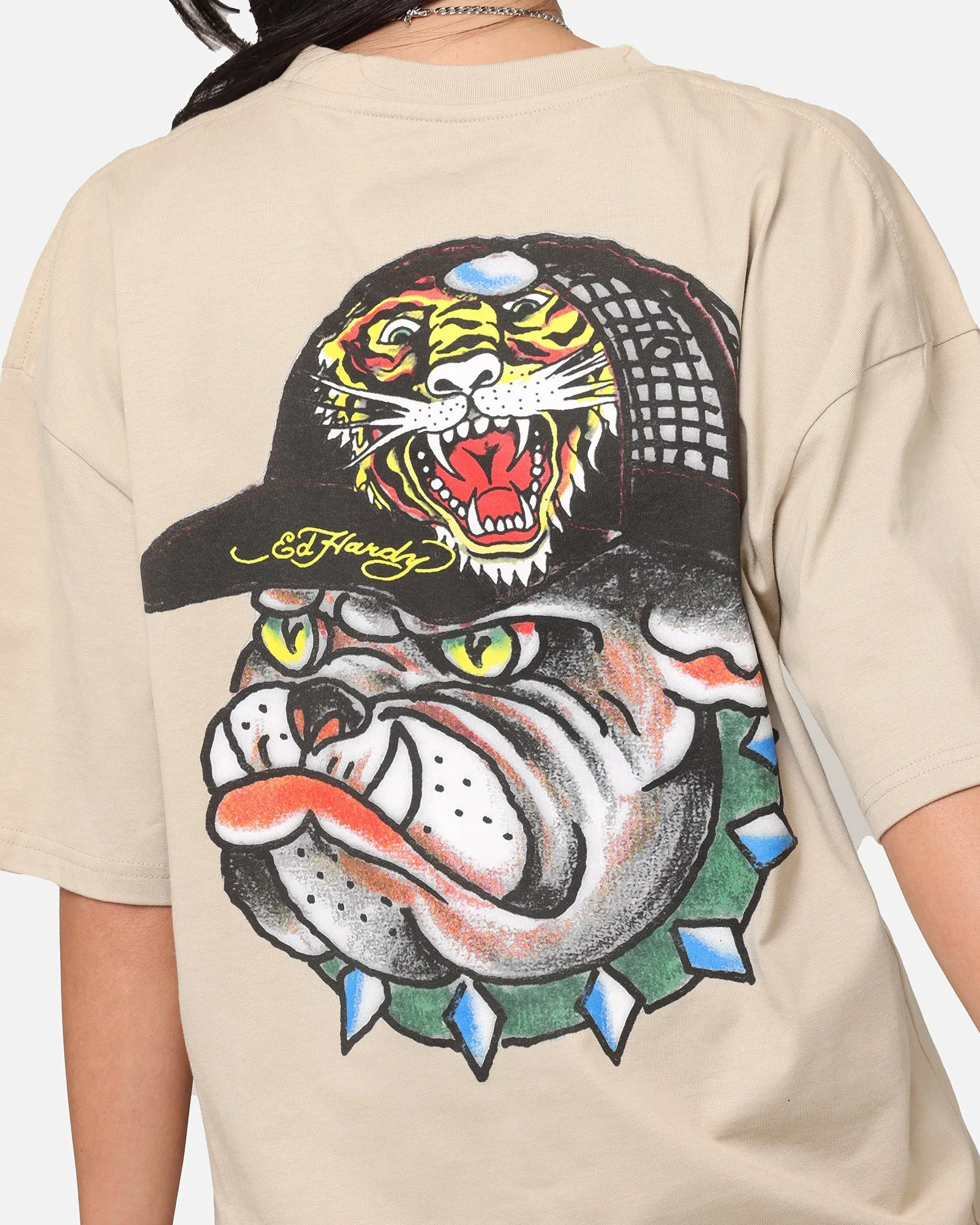 Ed Hardy Bulldog T-Shirt Stone