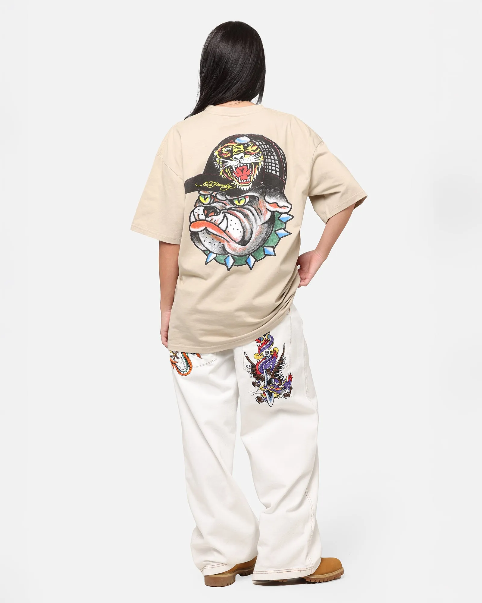 Ed Hardy Bulldog T-Shirt Stone