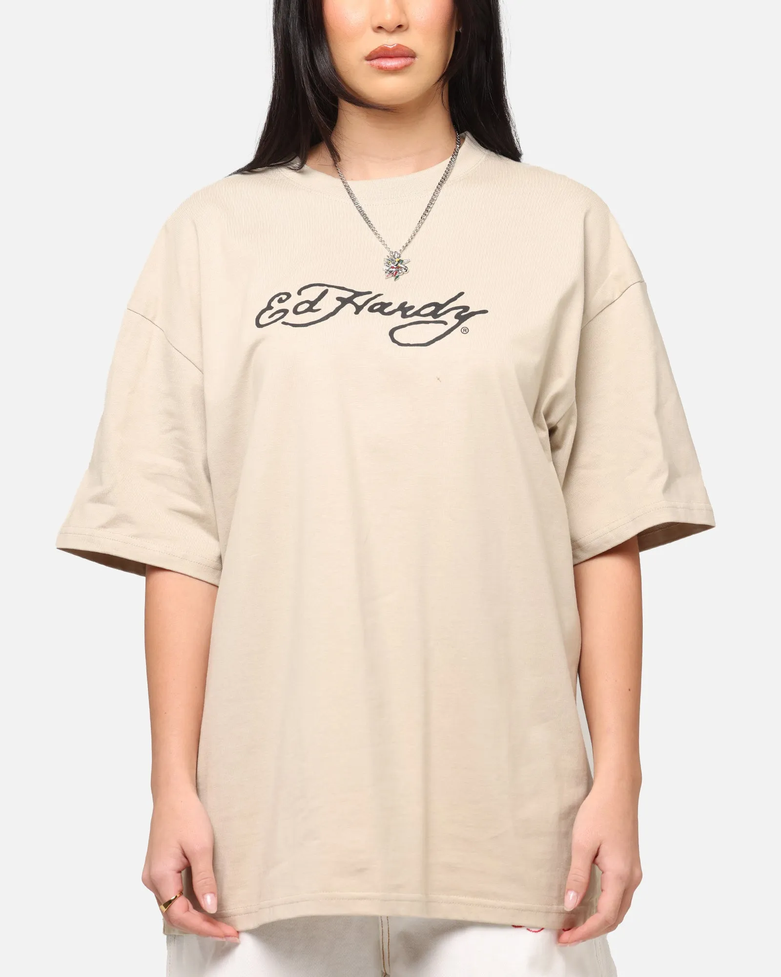 Ed Hardy Bulldog T-Shirt Stone