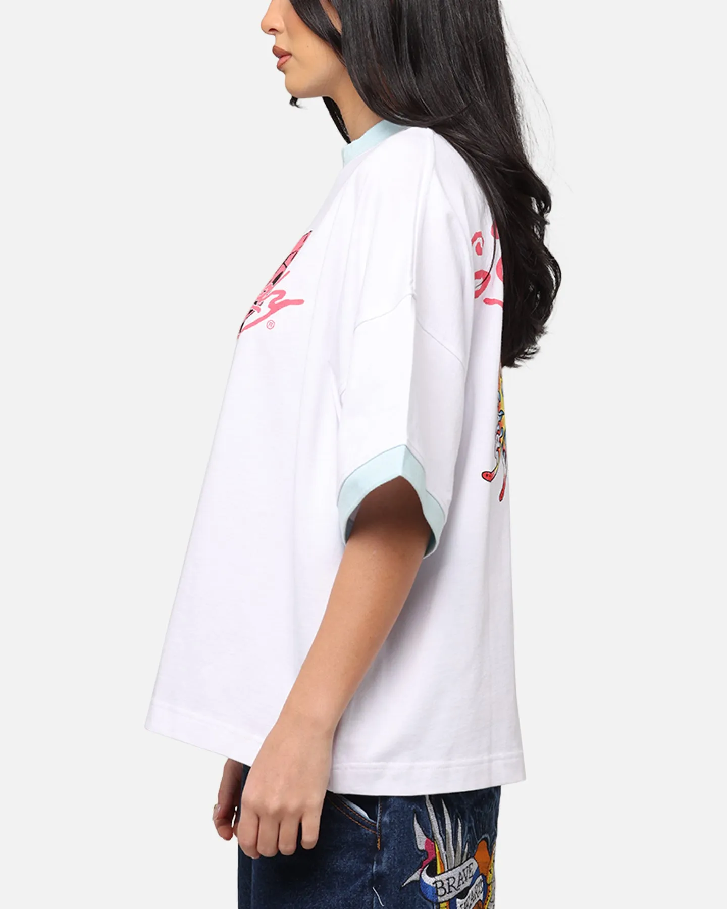 Ed Hardy Butterfly Ringer T-Shirt White