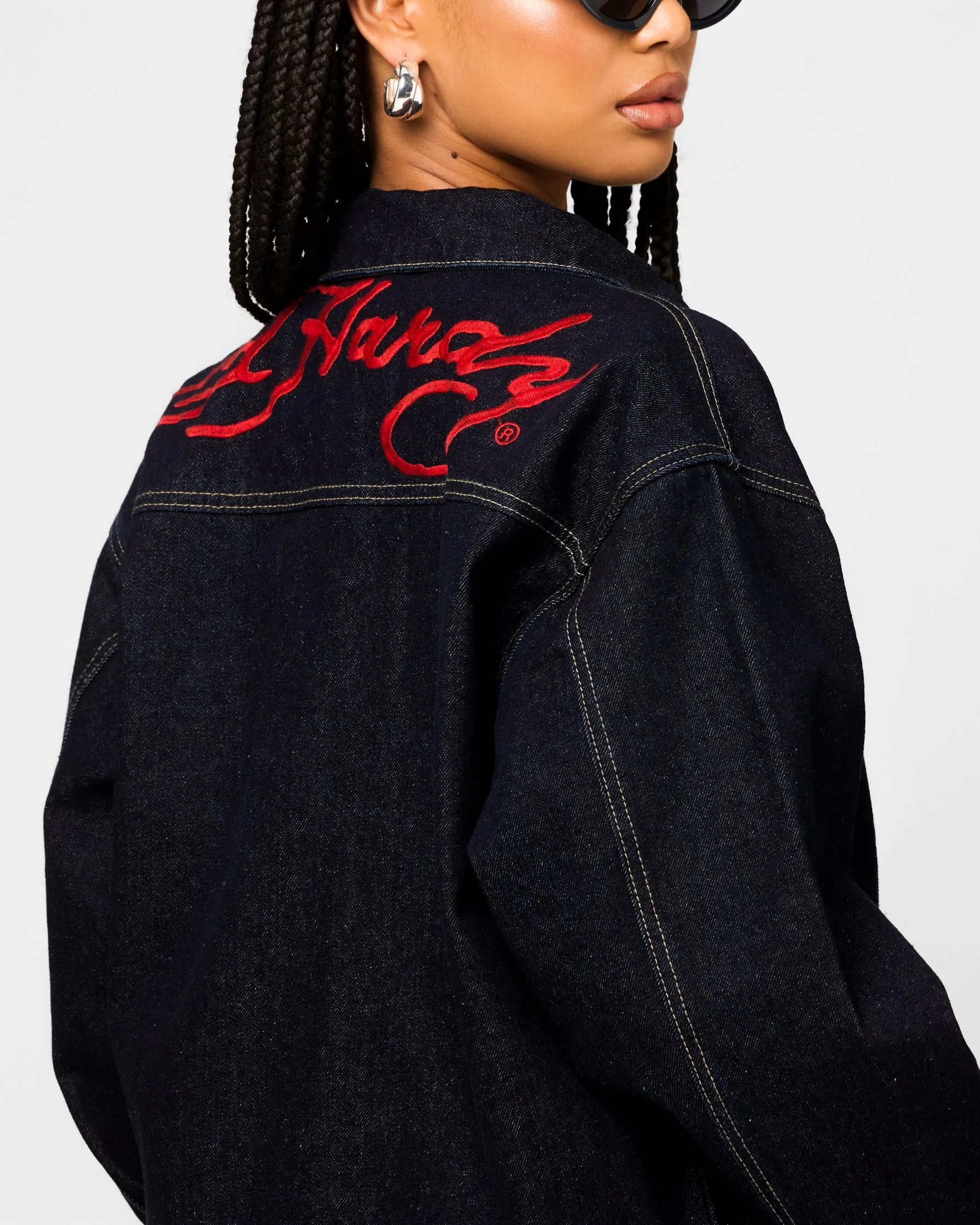 Ed Hardy Coach Denim Jacket Raw Indigo