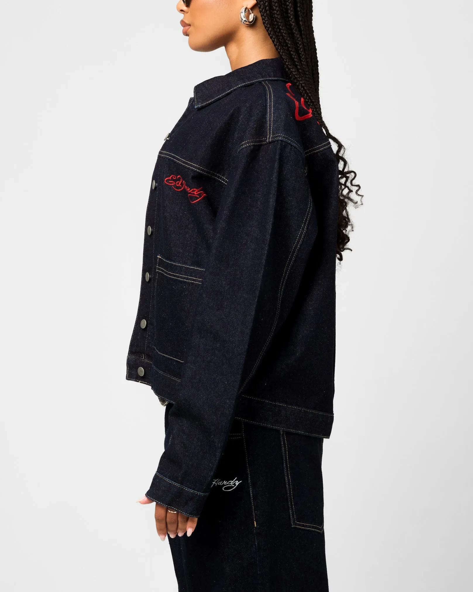Ed Hardy Coach Denim Jacket Raw Indigo