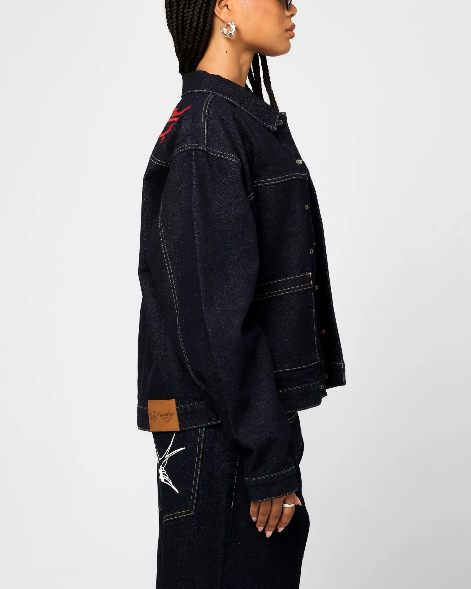 Ed Hardy Coach Denim Jacket Raw Indigo