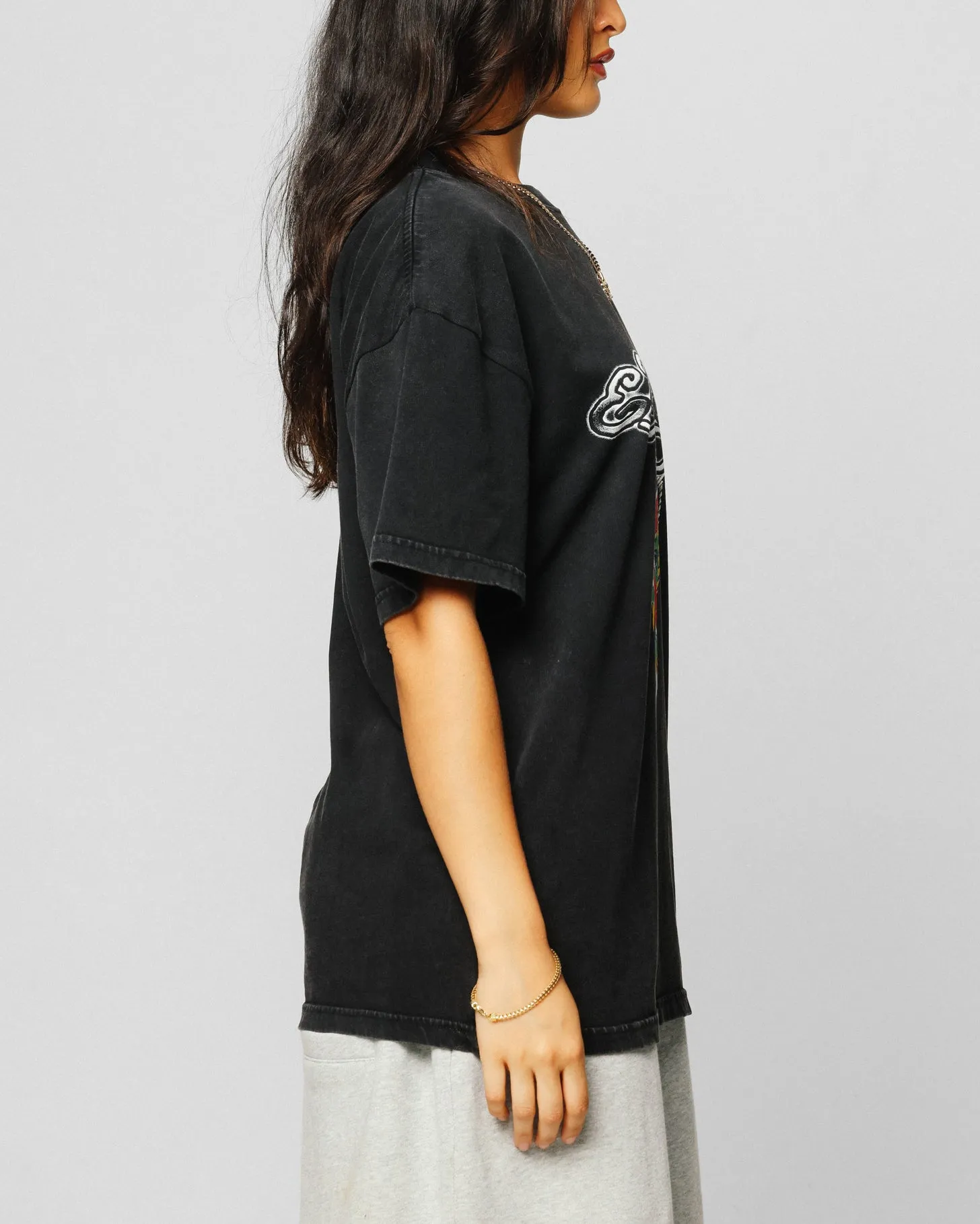 Ed Hardy Dragon Logo T-Shirt Black Acidwash