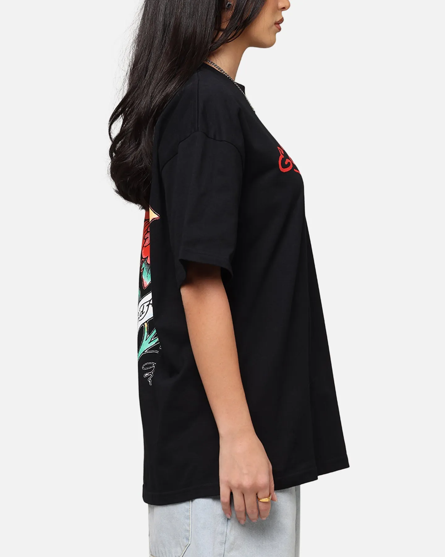 Ed Hardy Flourish Script T-Shirt Black