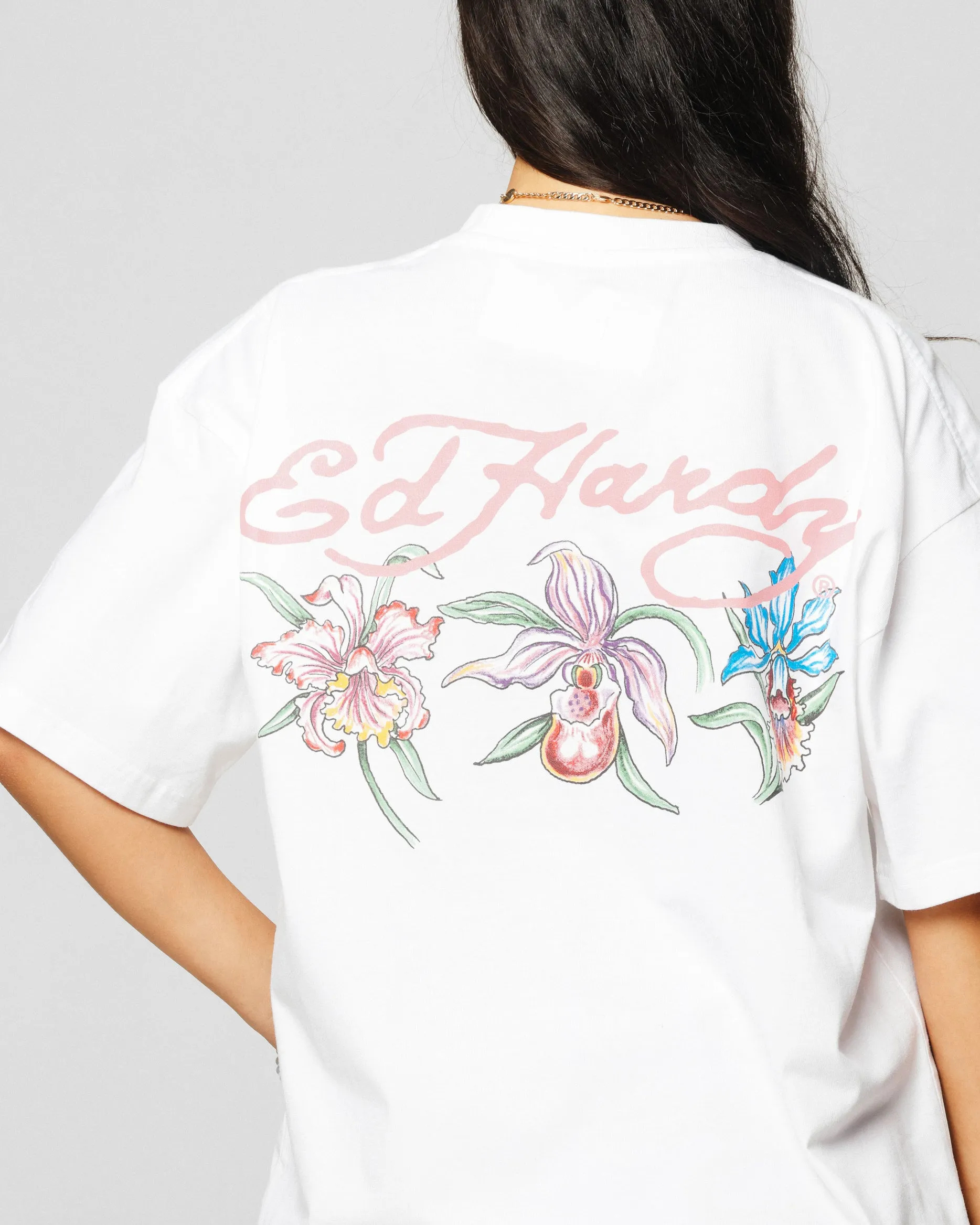 Ed Hardy Flowers T-Shirt White
