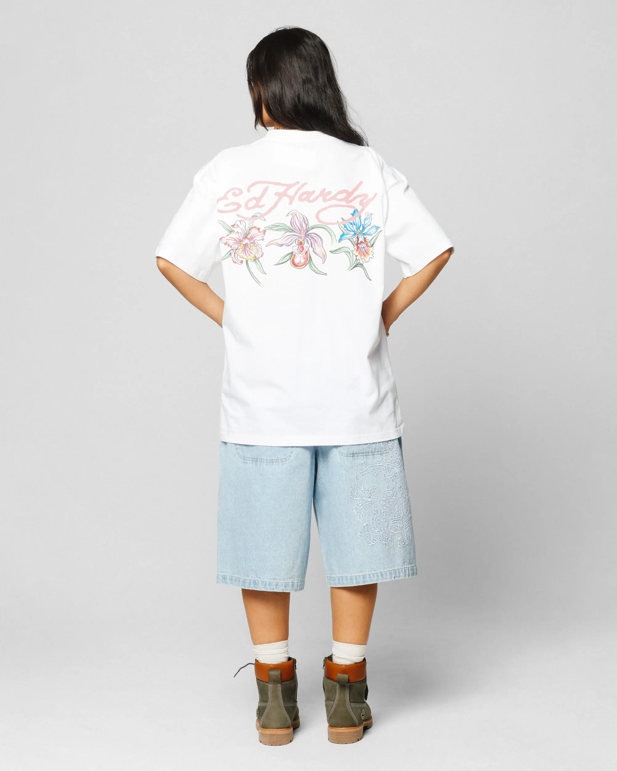 Ed Hardy Flowers T-Shirt White