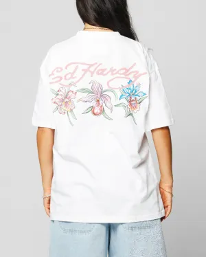 Ed Hardy Flowers T-Shirt White
