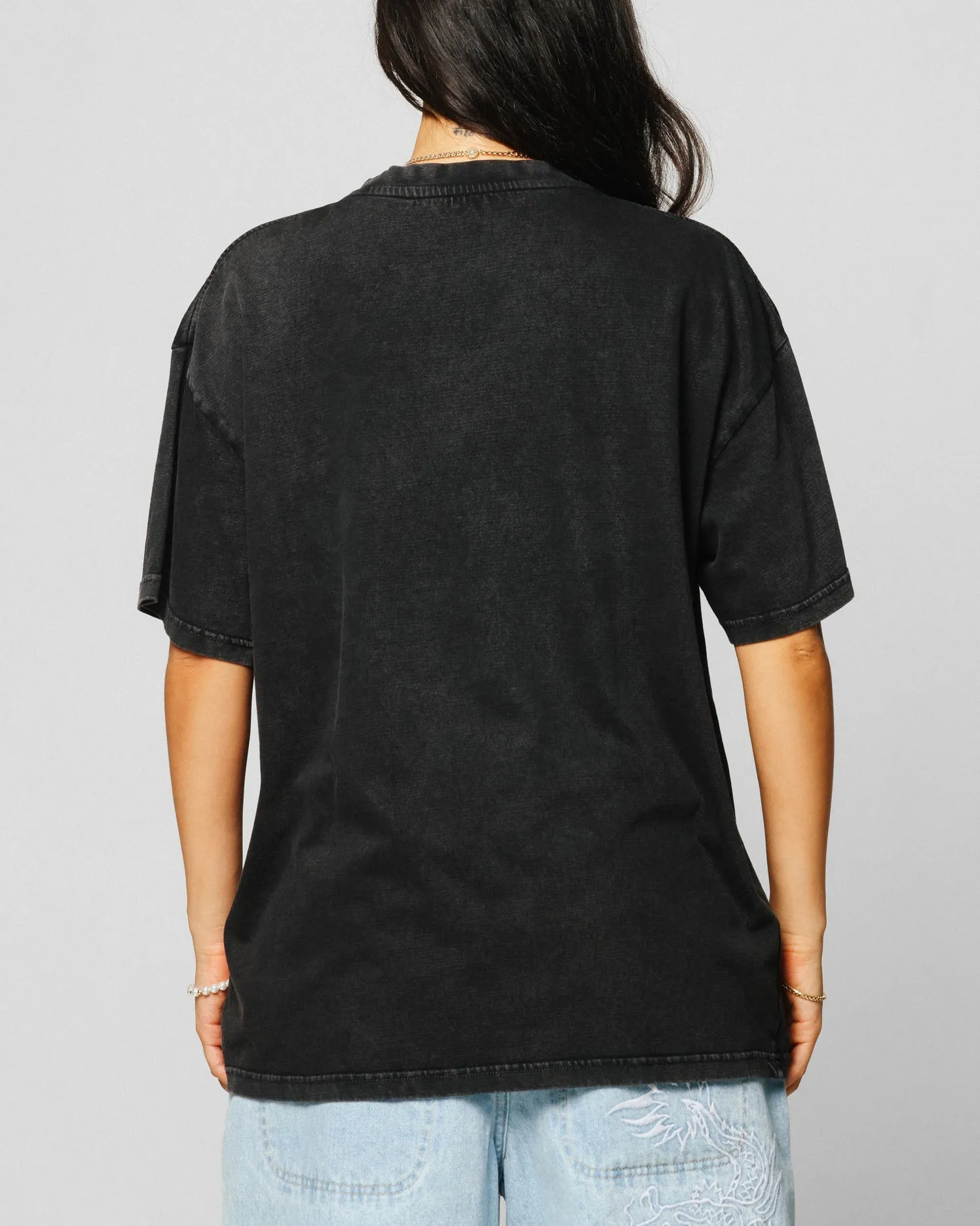 Ed Hardy Horns T-Shirt Black Acidwash