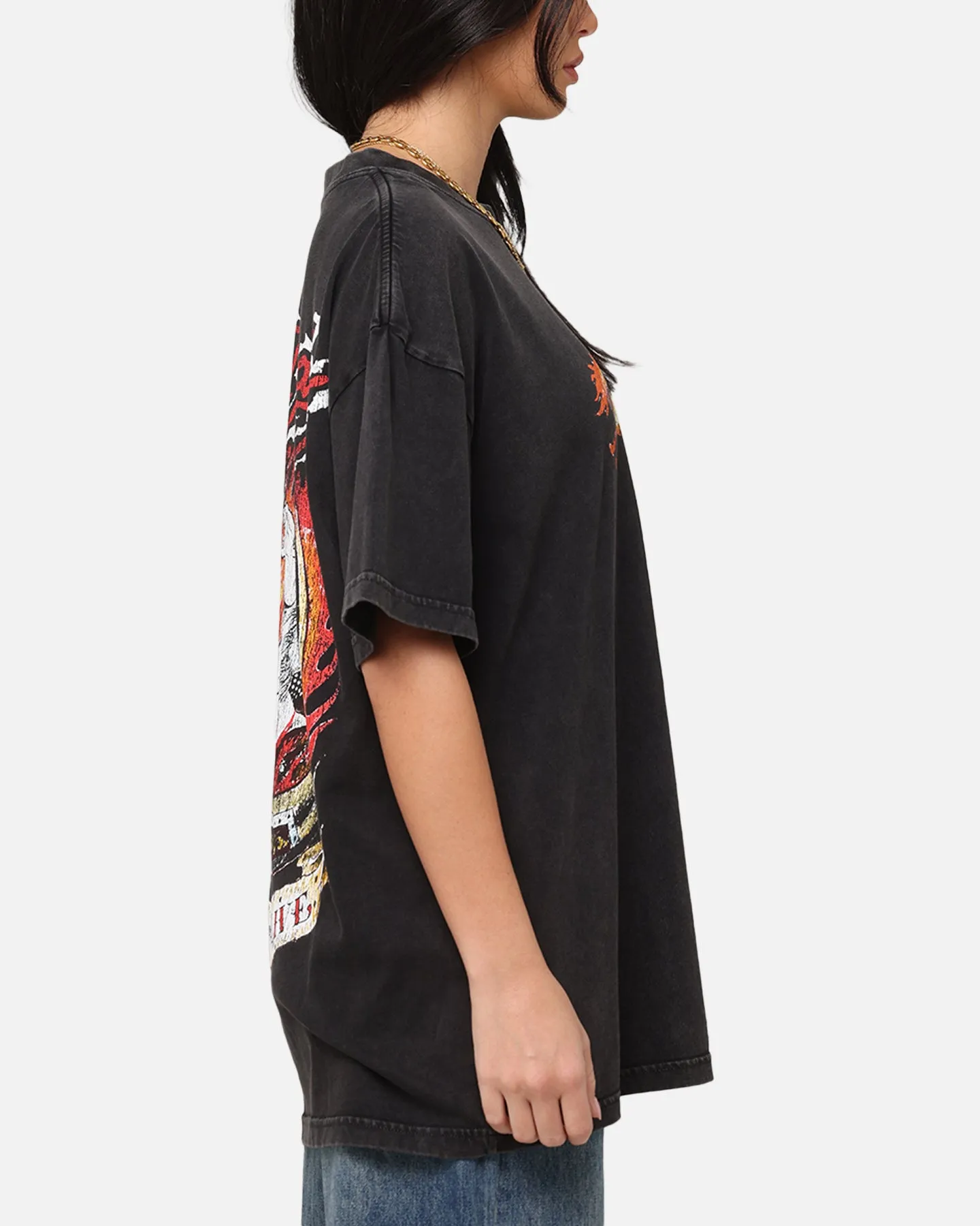 Ed Hardy Horse Power Vintage T-Shirt Black Acidwash