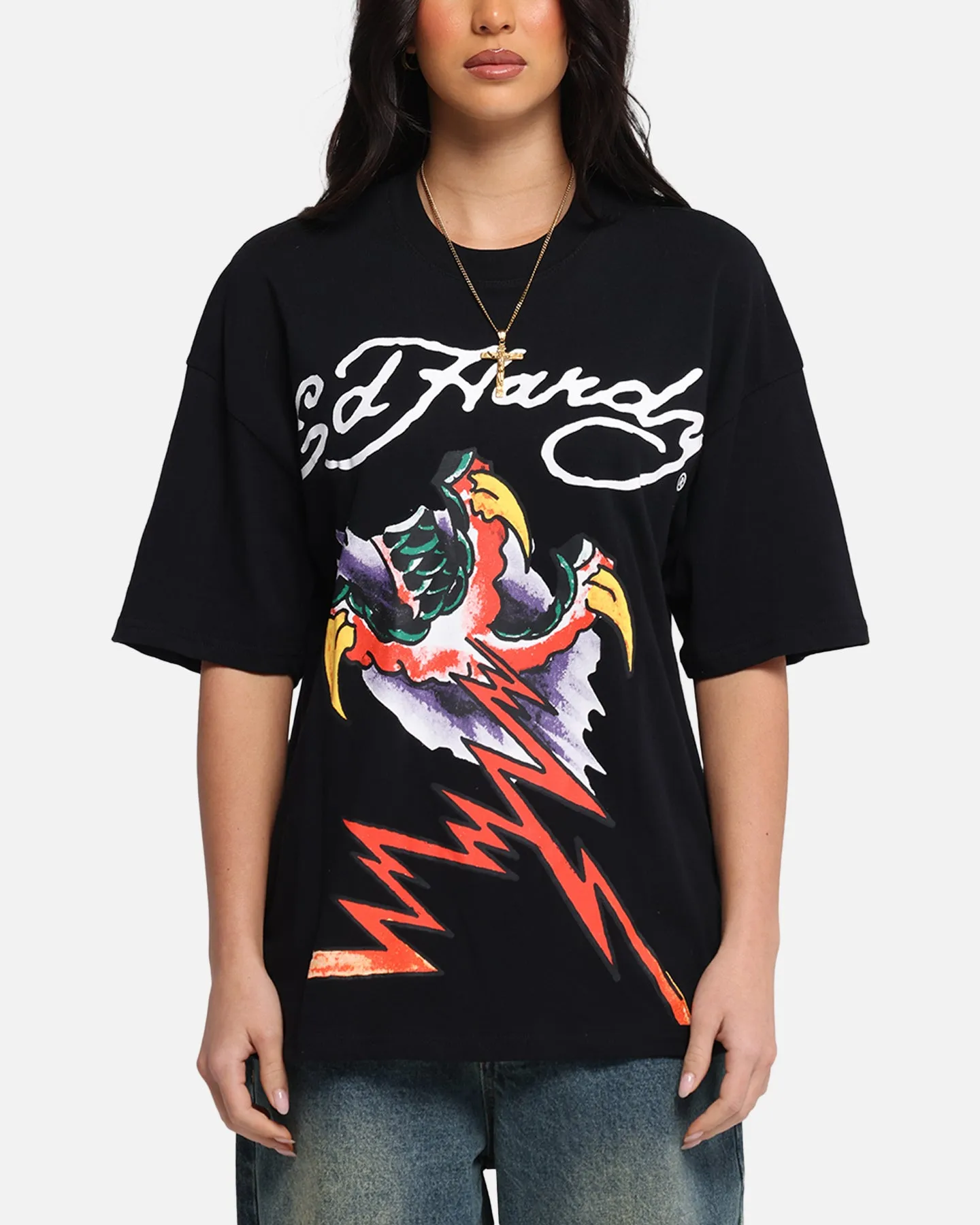 Ed Hardy Lightning T-Shirt Black