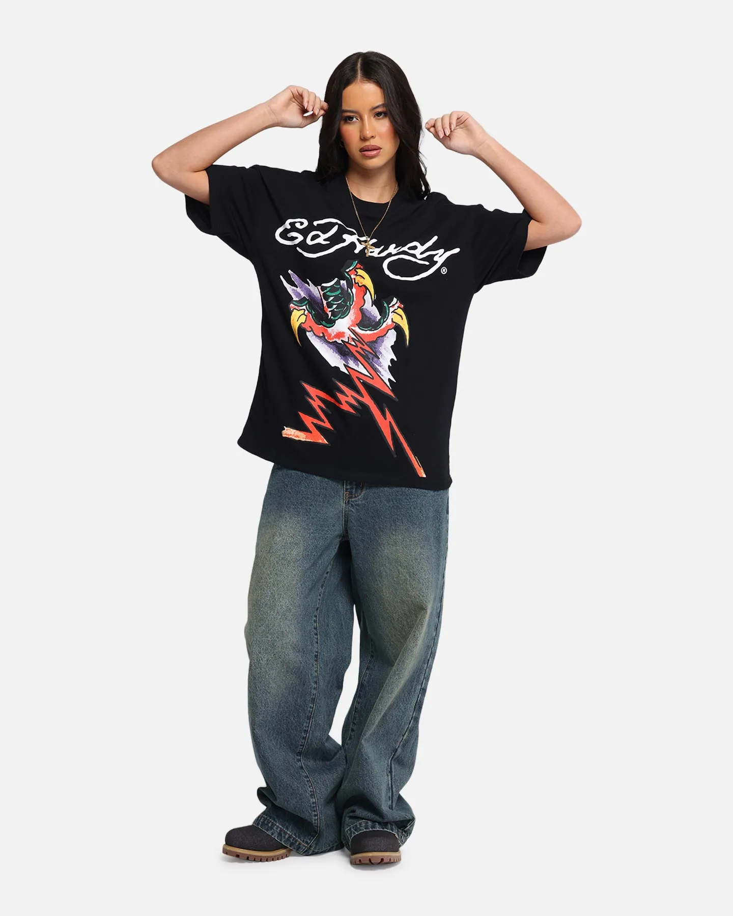 Ed Hardy Lightning T-Shirt Black