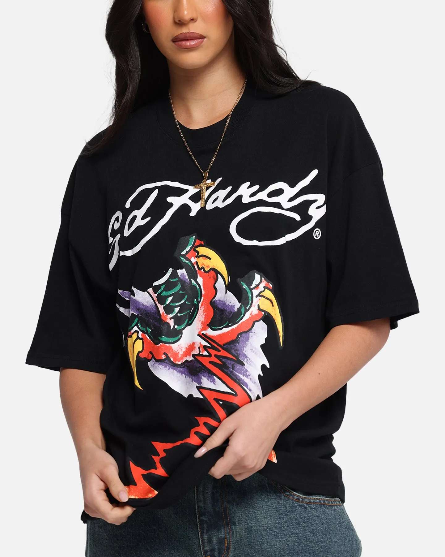 Ed Hardy Lightning T-Shirt Black