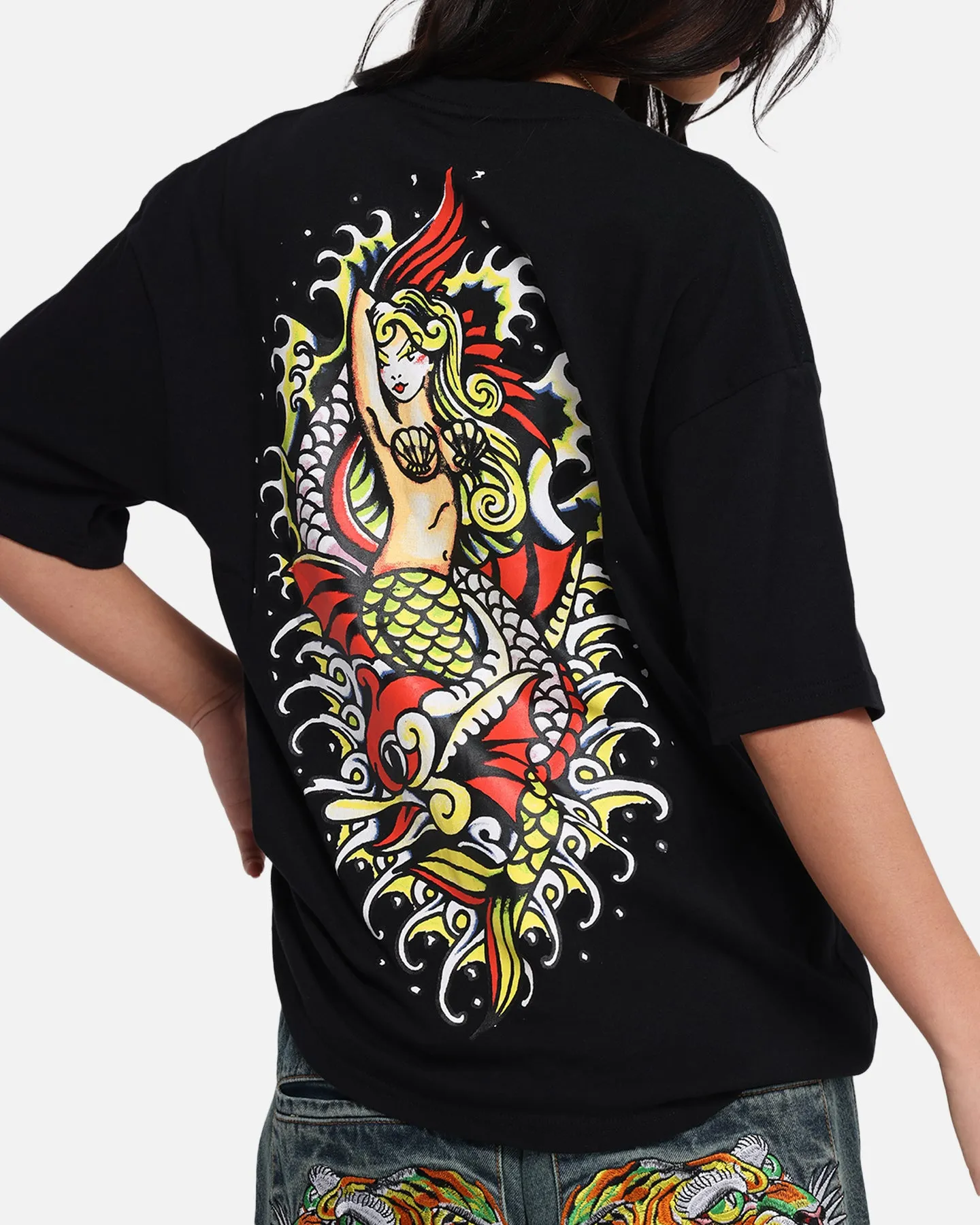 Ed Hardy Mermaid T-Shirt Black
