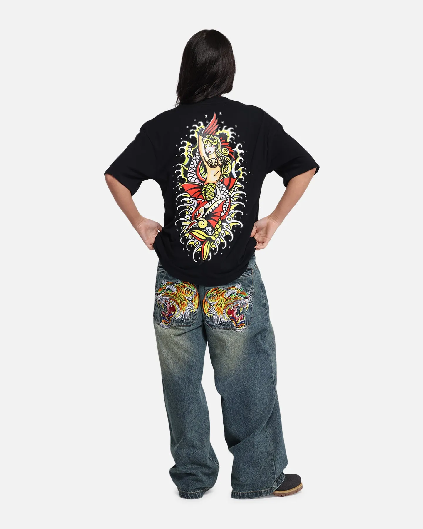 Ed Hardy Mermaid T-Shirt Black