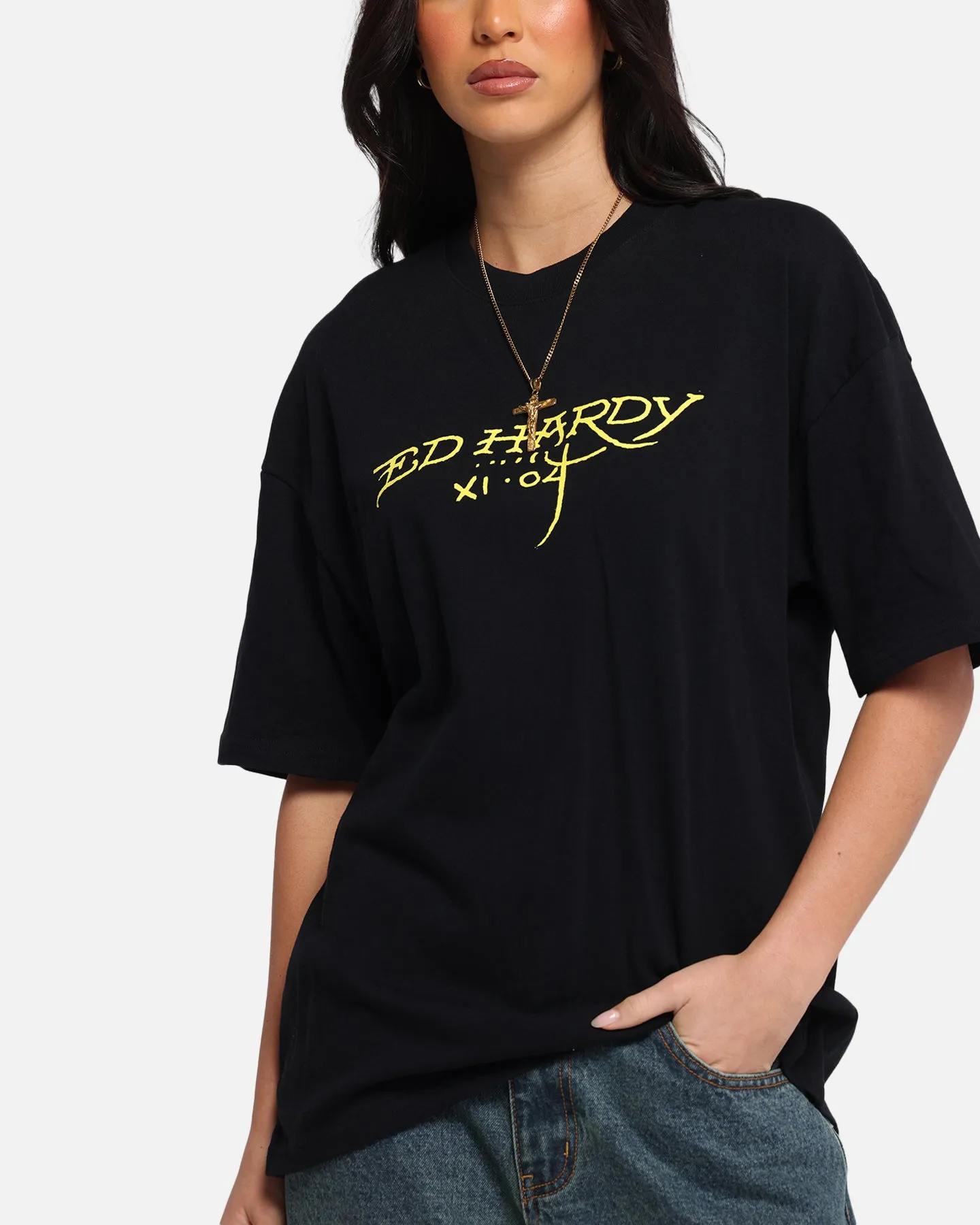 Ed Hardy Mermaid T-Shirt Black