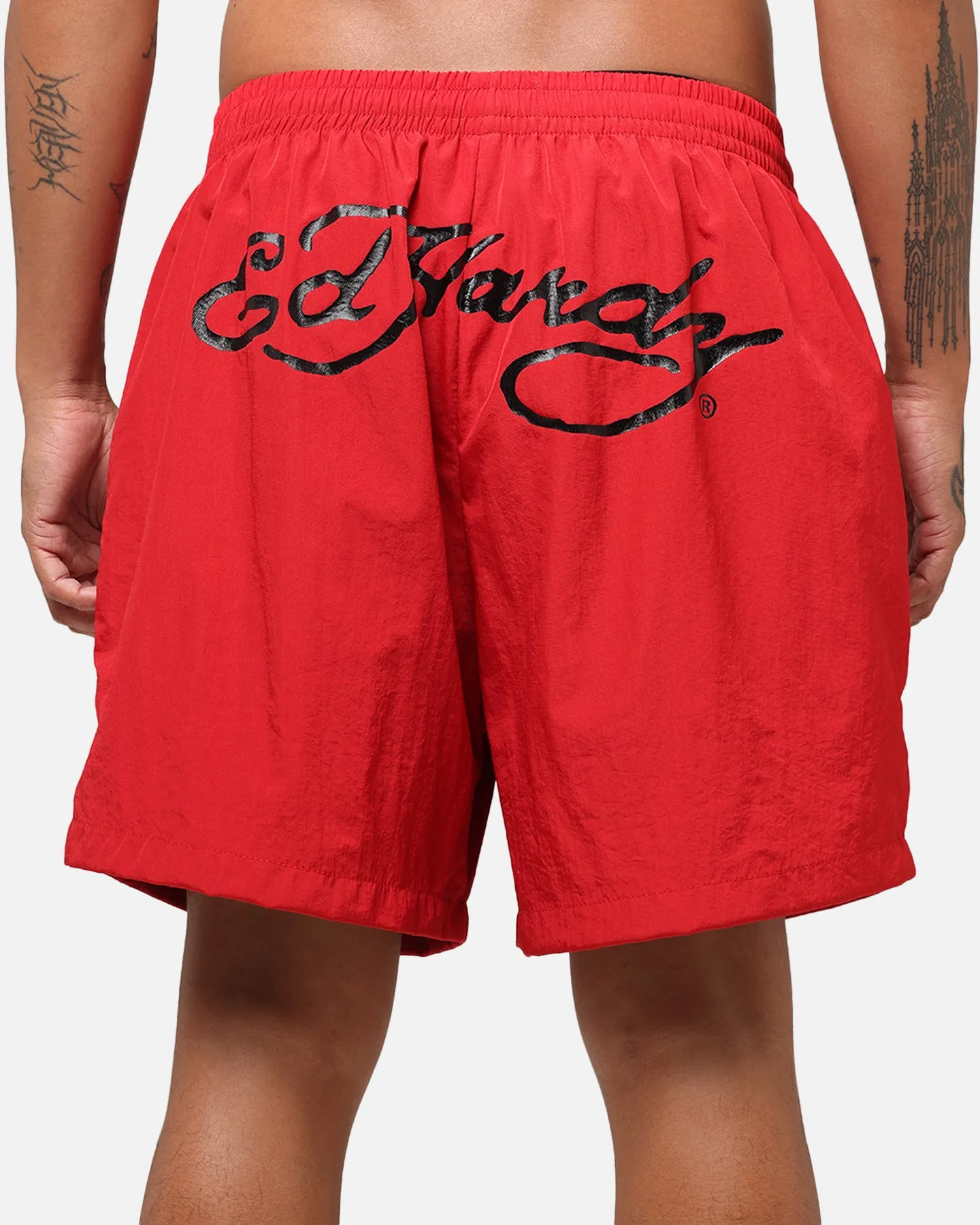 Ed Hardy Tribal Dragon Shorts Red