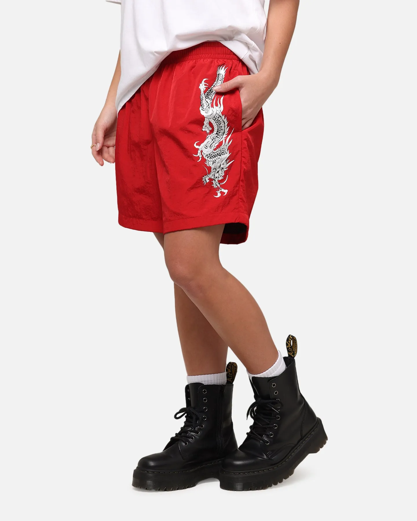 Ed Hardy Tribal Dragon Shorts Red