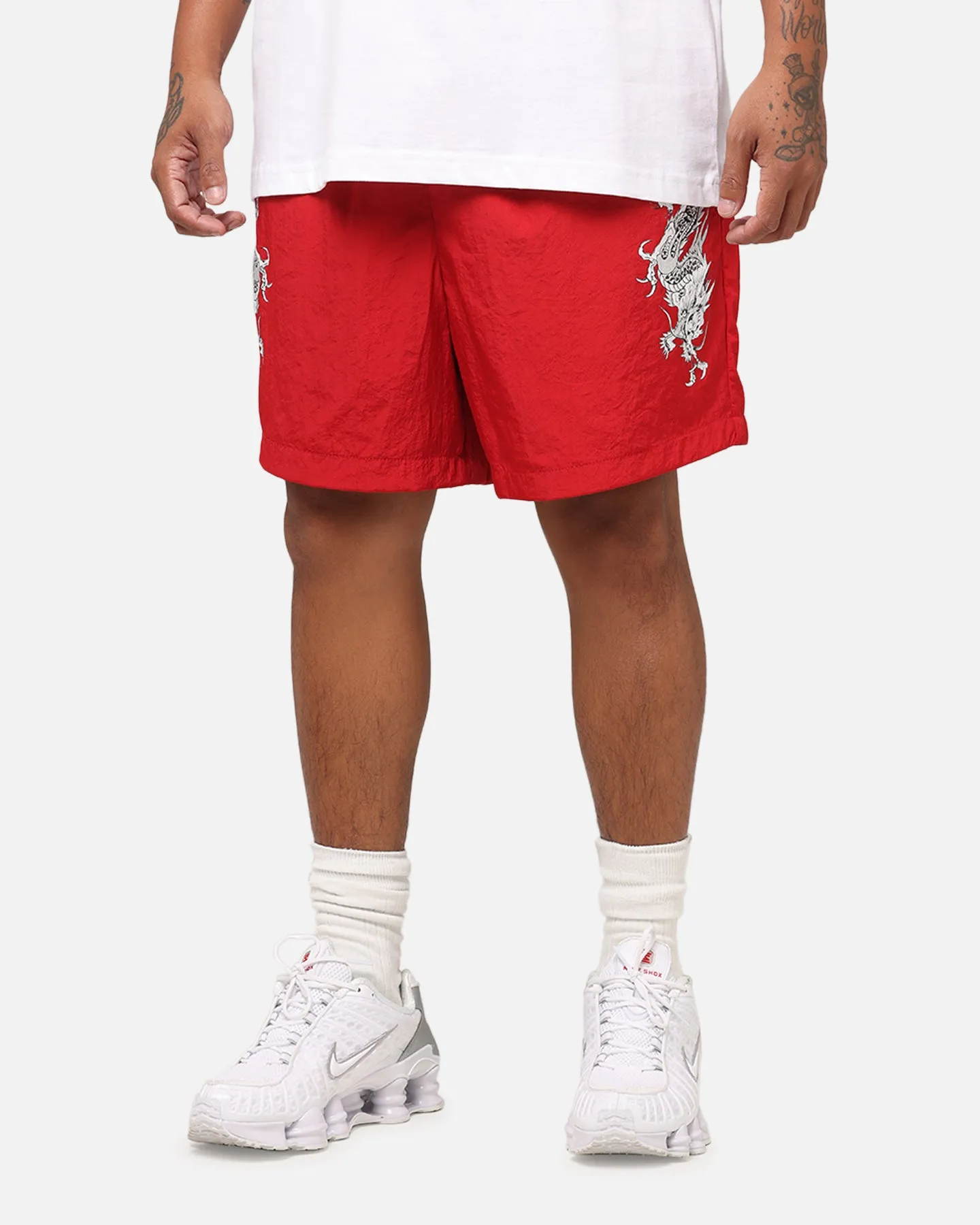 Ed Hardy Tribal Dragon Shorts Red