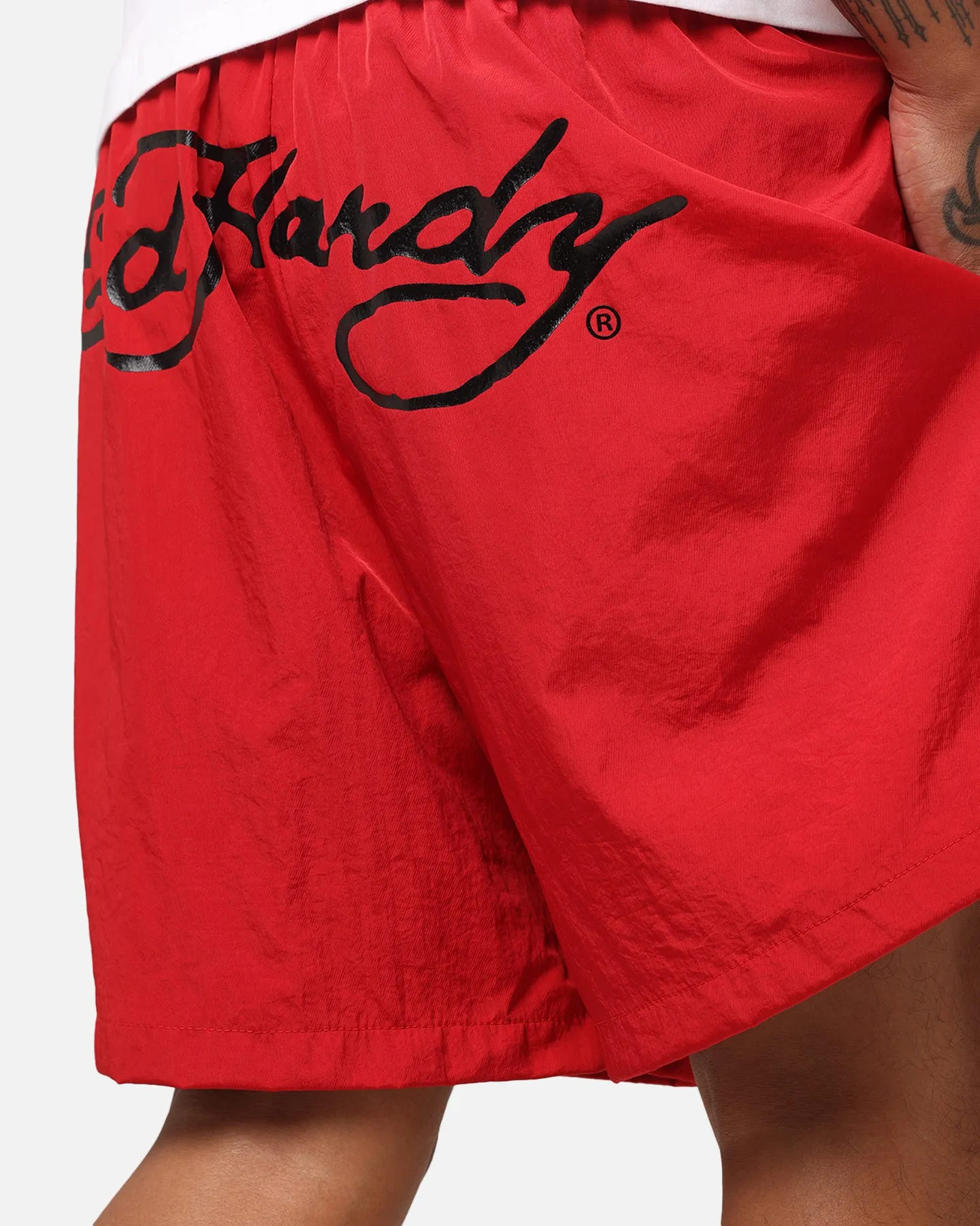 Ed Hardy Tribal Dragon Shorts Red
