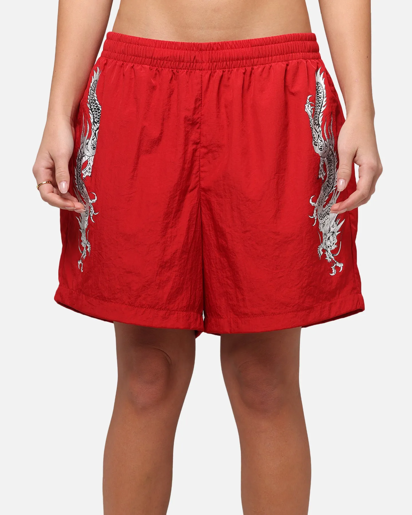 Ed Hardy Tribal Dragon Shorts Red