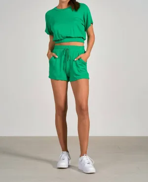 Elastic Shorts In Green