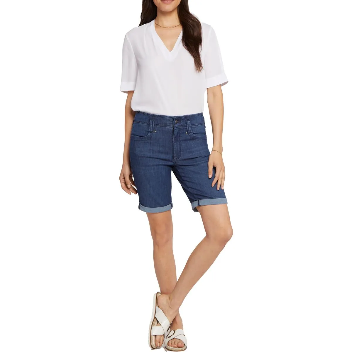 Ella Womens High-Rise Denim Denim Shorts