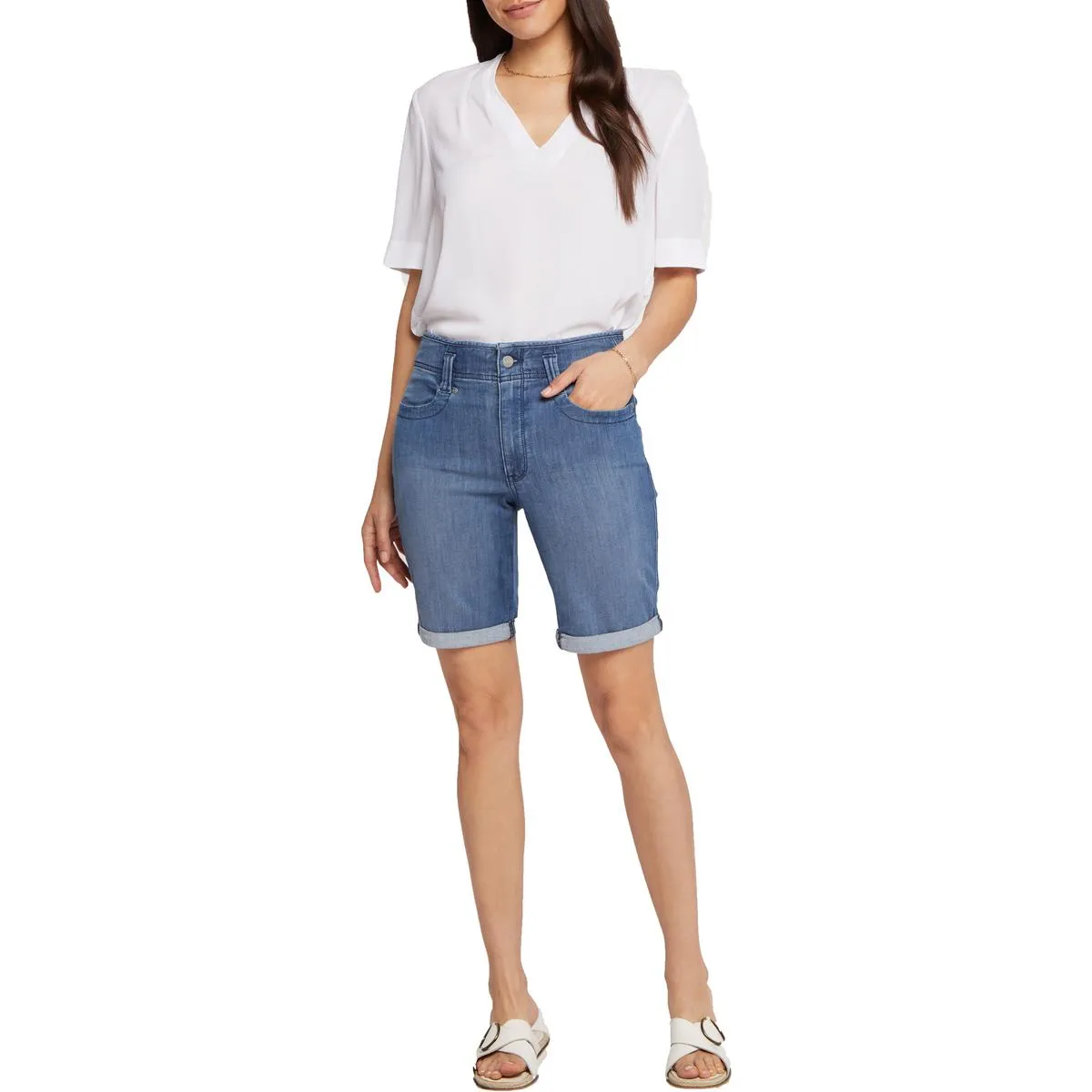Ella Womens High-Rise Denim Denim Shorts