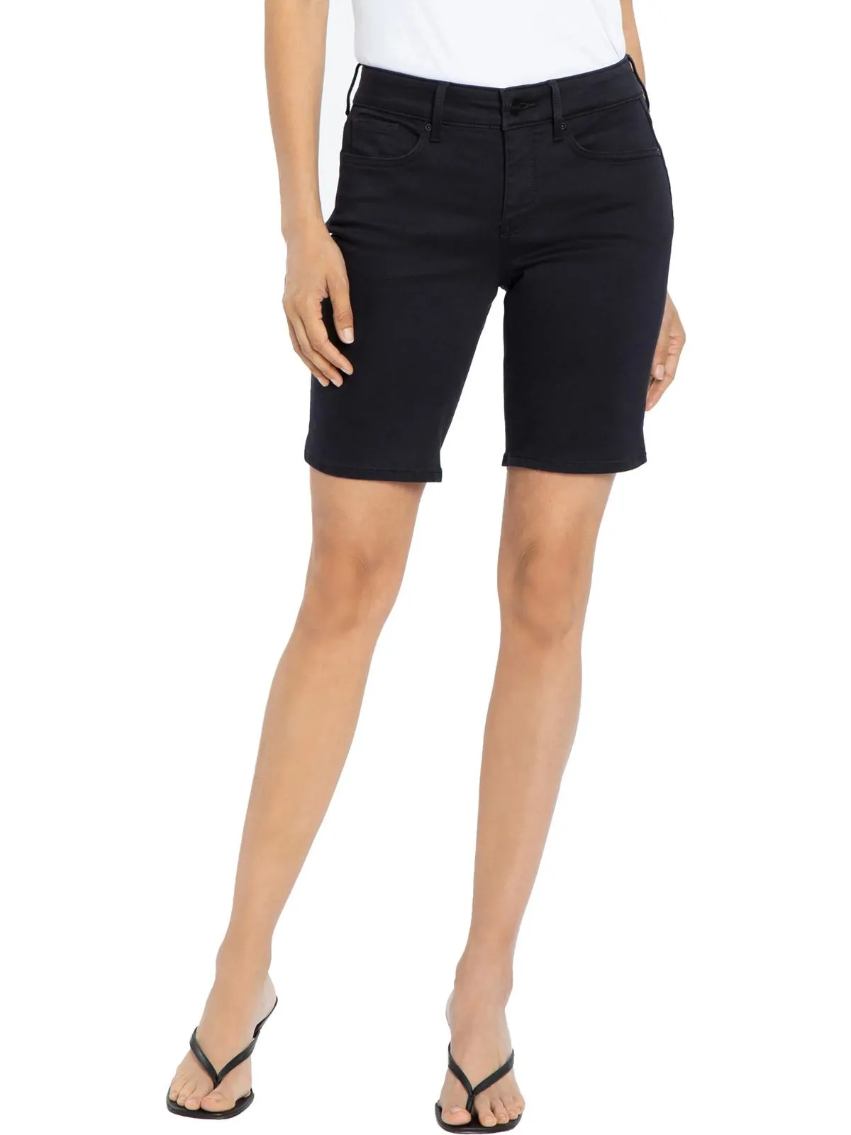 Ella Womens Knit Midi Denim Shorts