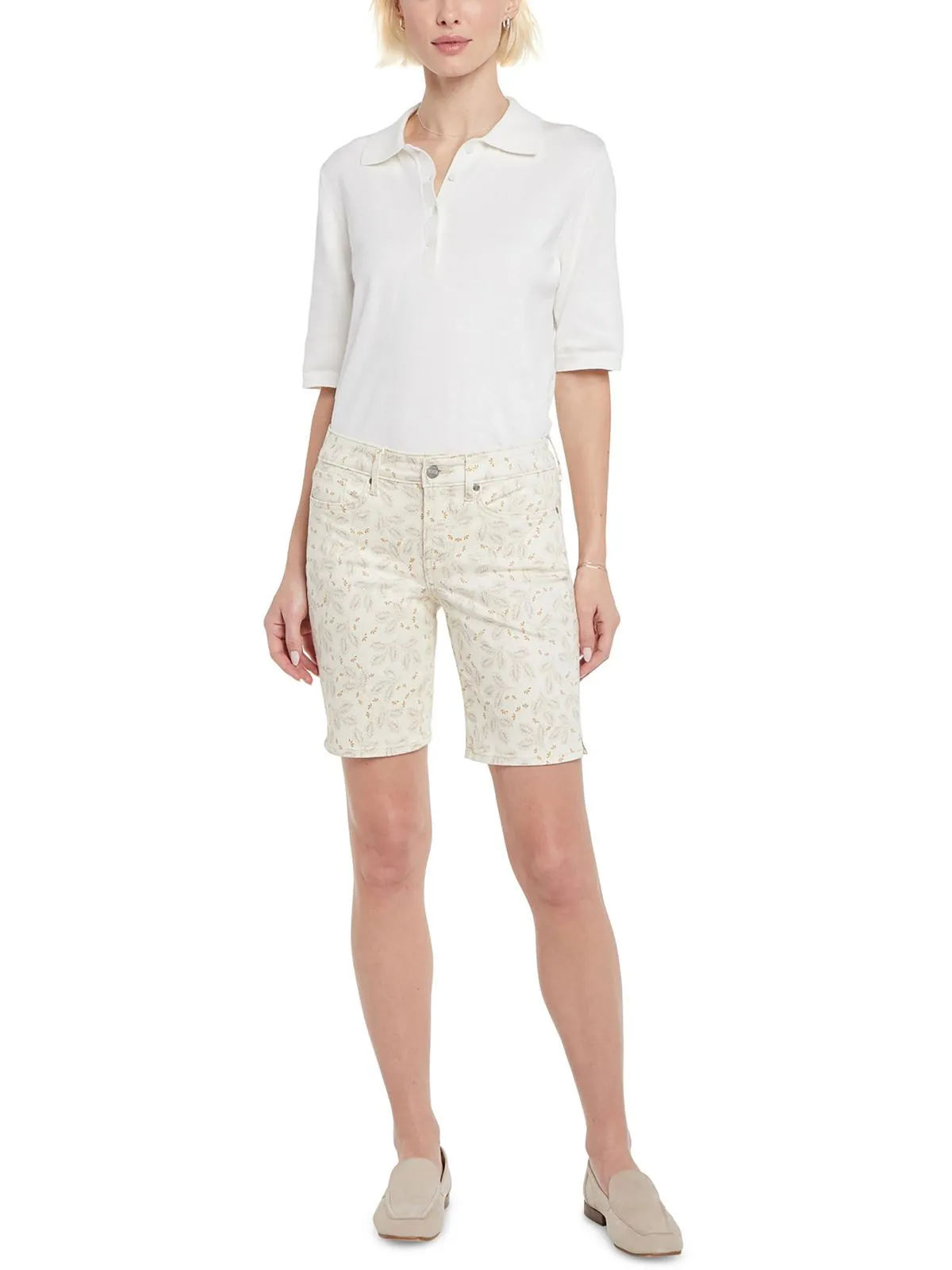 Ella Womens Knit Midi Denim Shorts