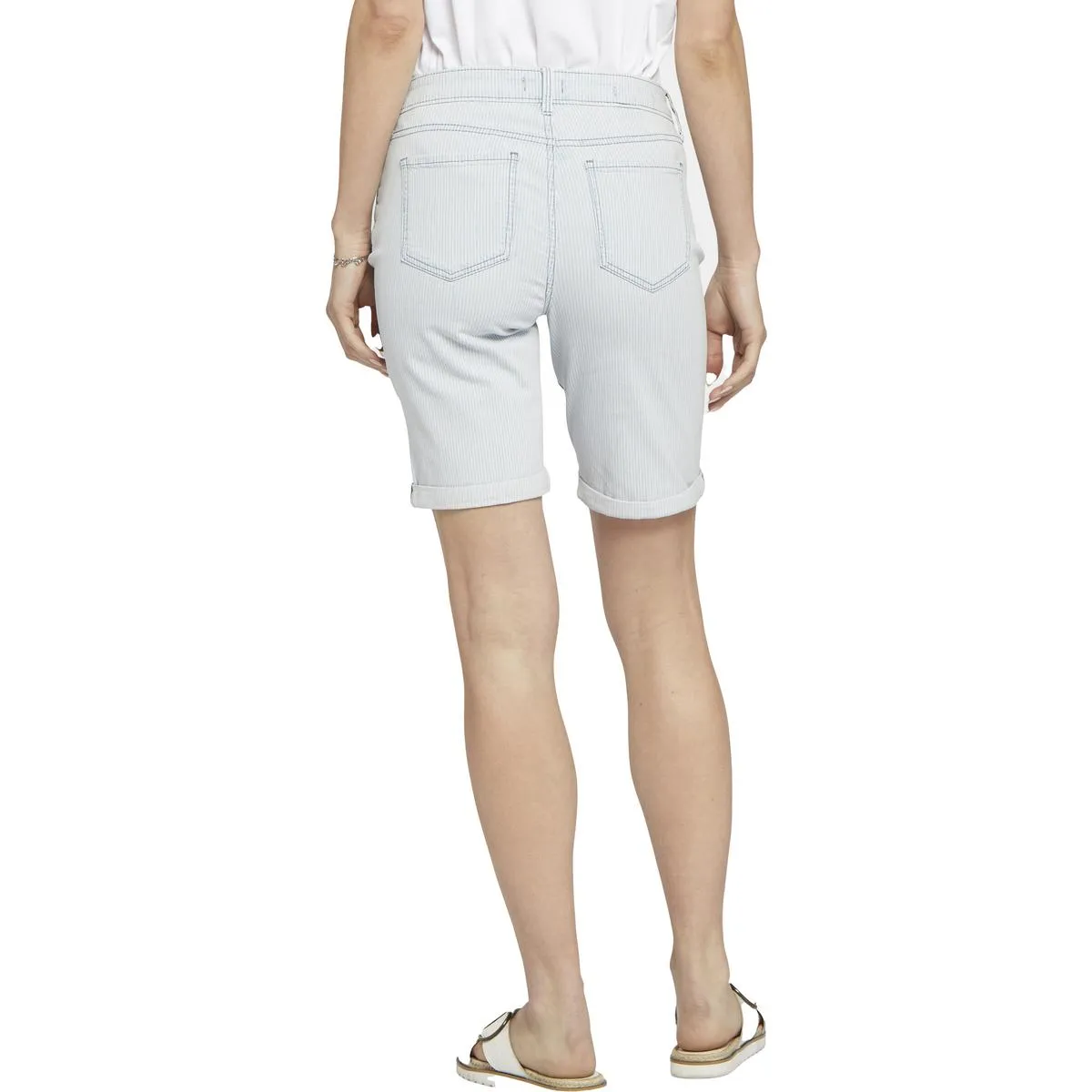 Ella Womens Pinstripe Denim Denim Shorts