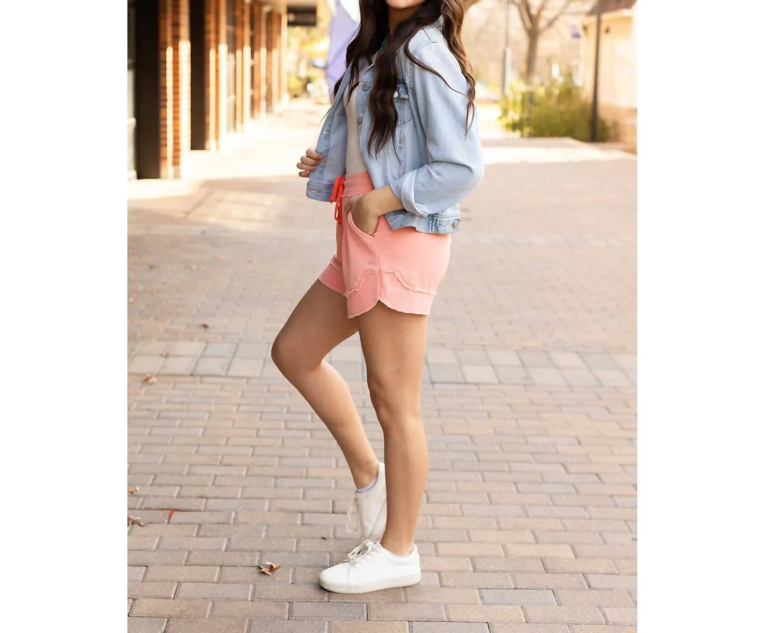 Emelia Terry Cloth Shorts In Pastel Orange
