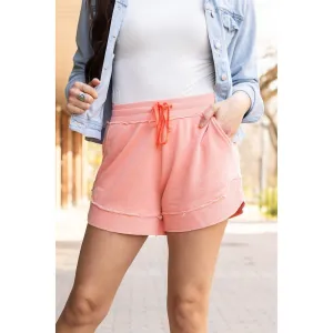 Emelia Terry Cloth Shorts In Pastel Orange