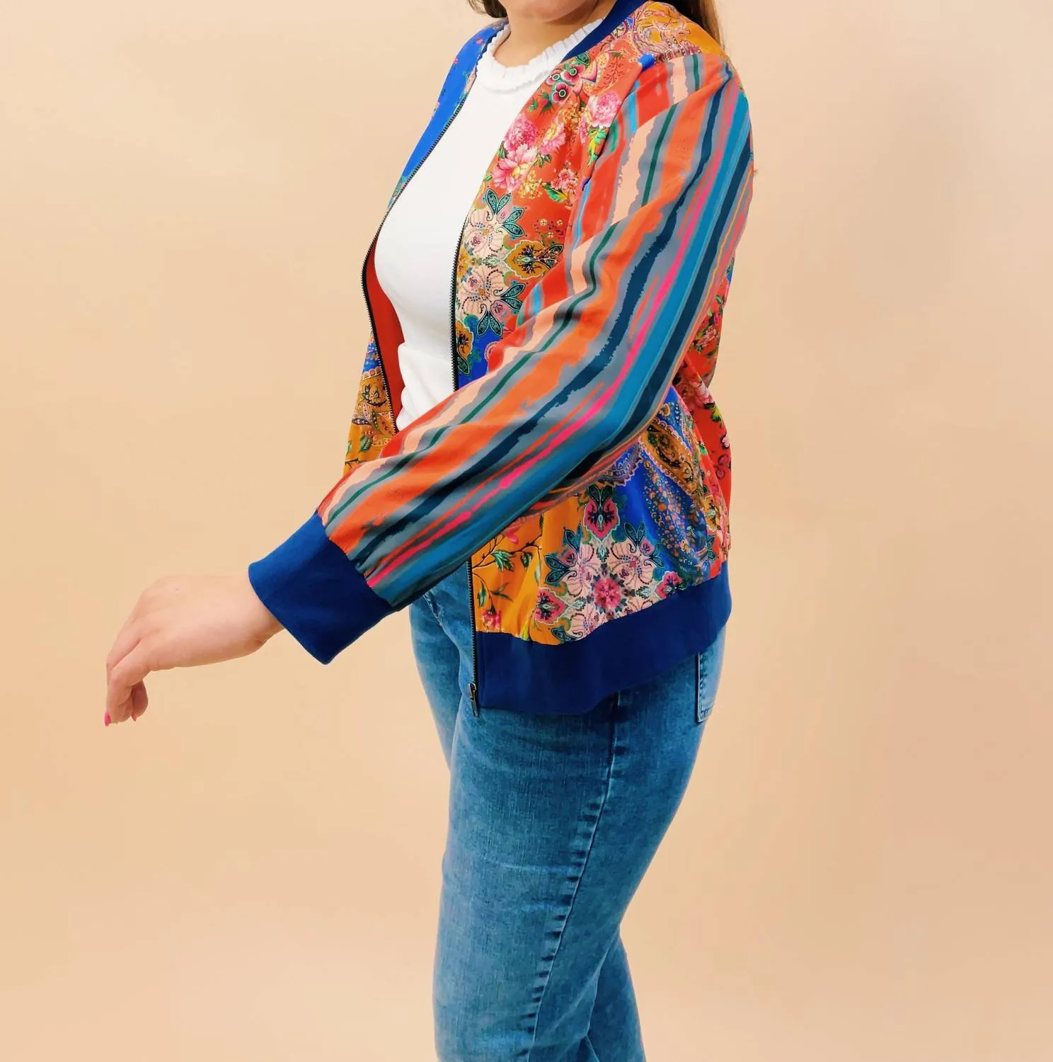 Faith Bomber Jacket In Multicolor