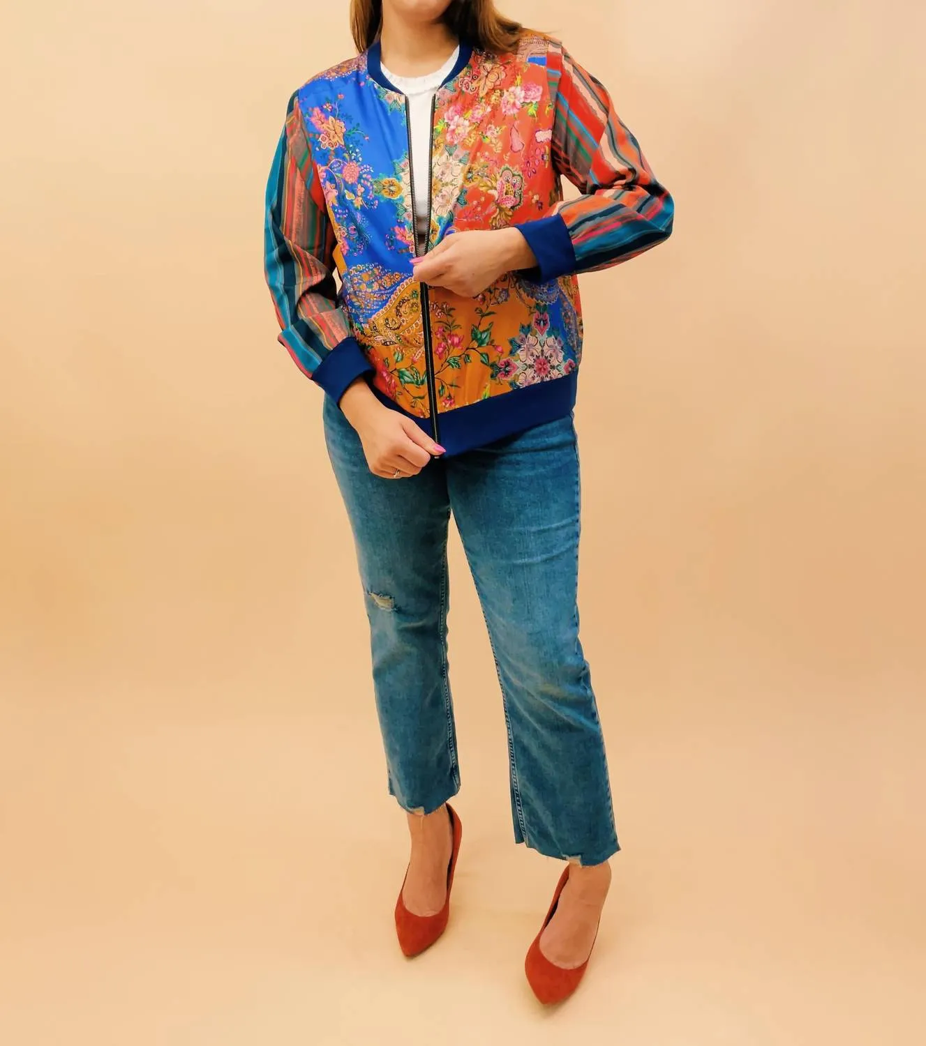Faith Bomber Jacket In Multicolor