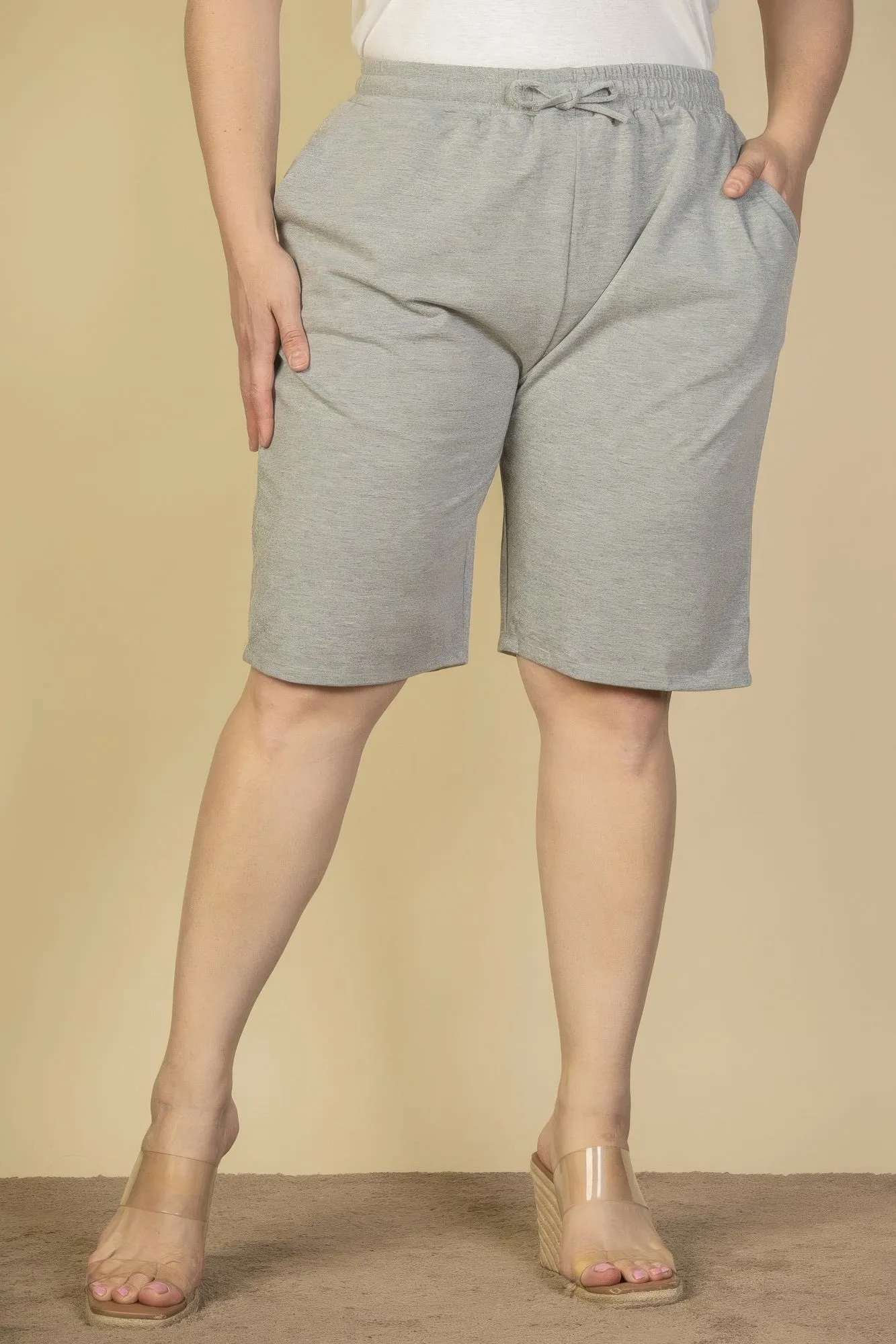 FASHNZFAB Plus Size French Terry Bermuda Shorts