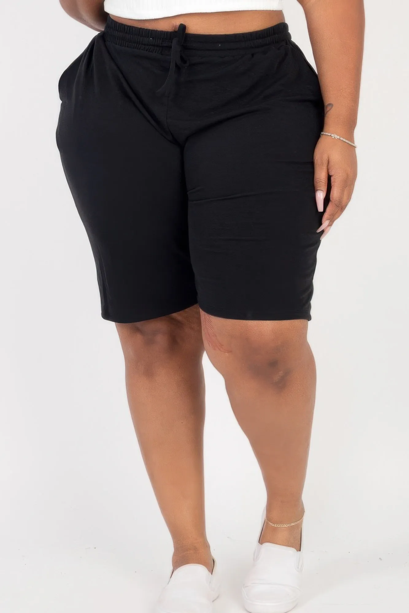 FASHNZFAB Plus Size French Terry Bermuda Shorts