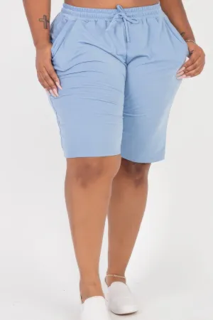 FASHNZFAB Plus Size French Terry Bermuda Shorts